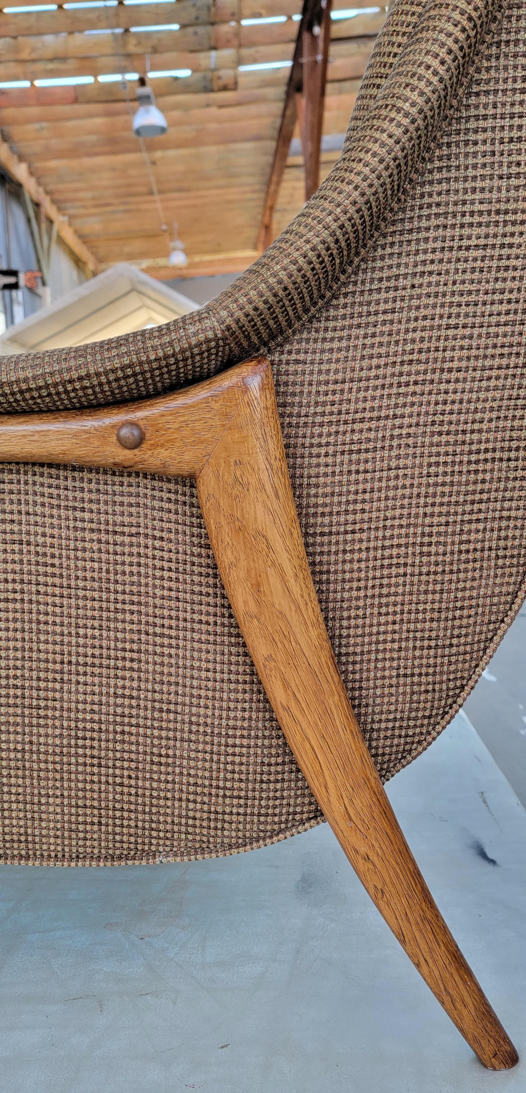 Kroehler Sculptural High-Back Lounge Chair In Good Condition In Fulton, CA