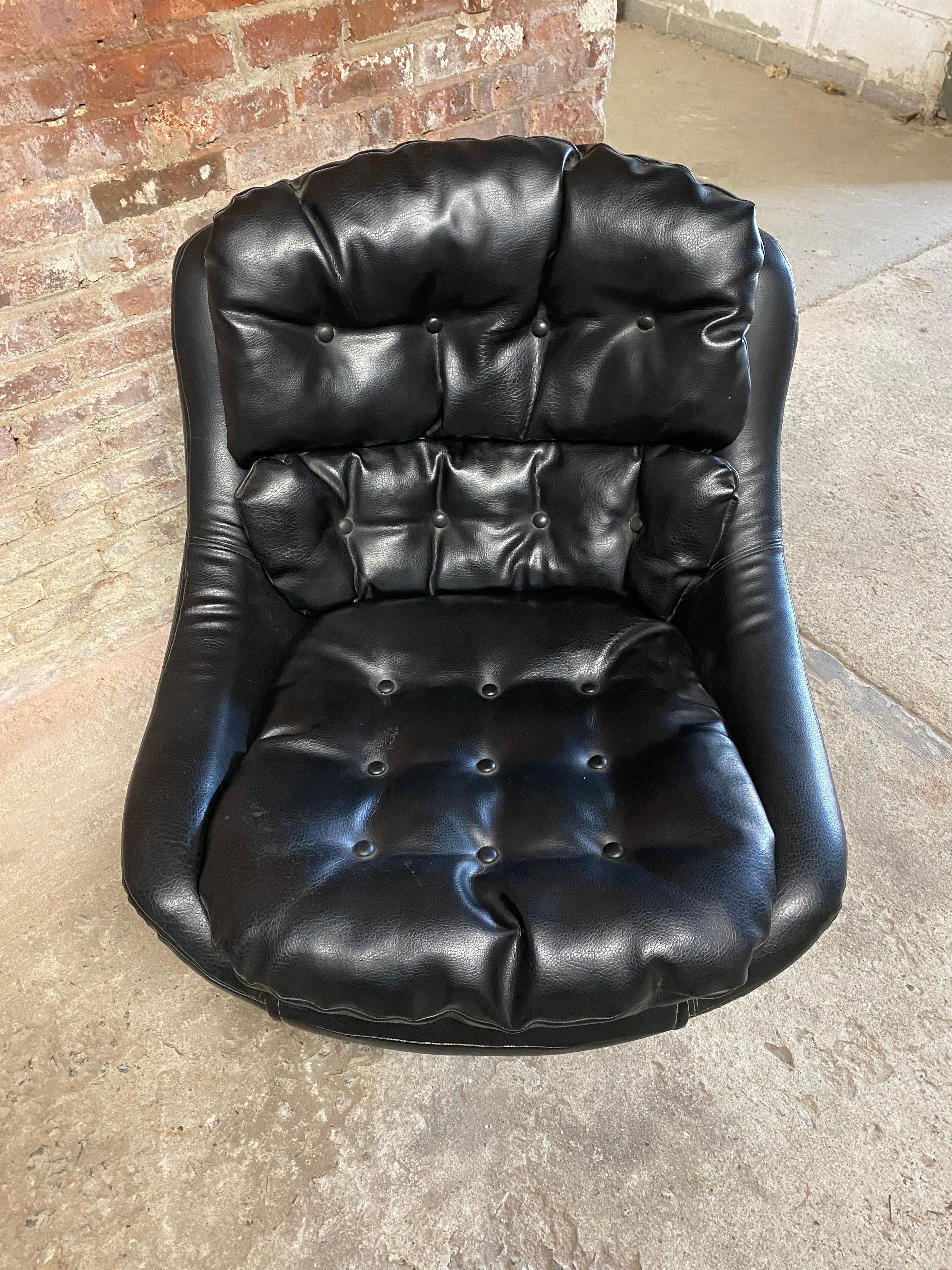 Steel Kroehler Signature Design Black Swivel Bucket Lounge Chair For Sale