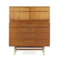 Kroehler Signature Midcentury Rosewood and Walnut Highboy Dresser