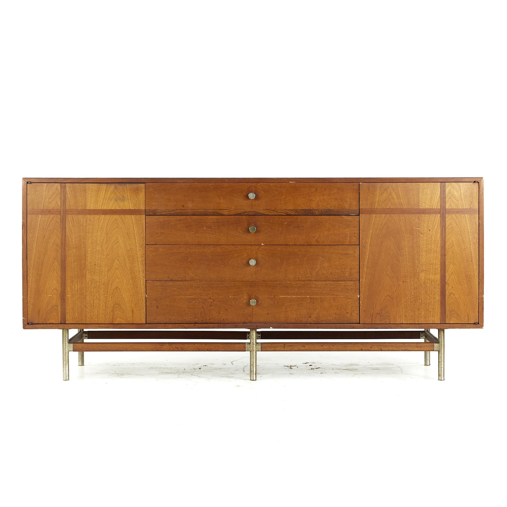 Kroehler Signature midcentury Walnut and Rosewood Lowboy Dresser

This lowboy measures: 70 wide x 19 deep x 31 inches high

All pieces of furniture can be had in what we call restored vintage condition. That means the piece is restored upon