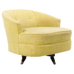 Kroehler Upholstered Swivel Lounge Chair - mcm