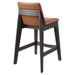 Kroft Counter Stool, Bespoke Stool in Solid Ash & Leather
