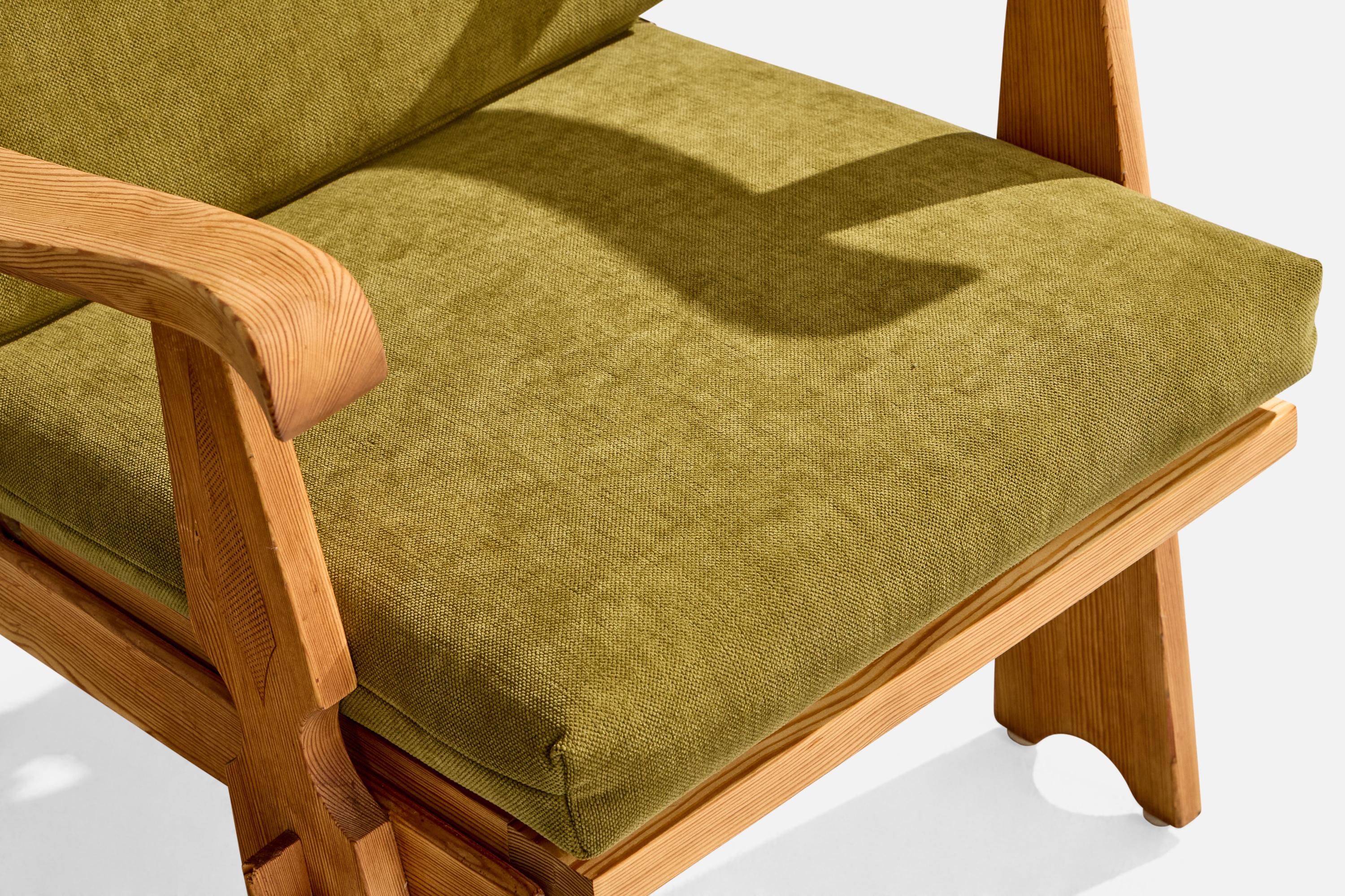 Krogenæs Møbler Attribution, Lounge Chair, Pine, Fabric, Norway, 1960s For Sale 5