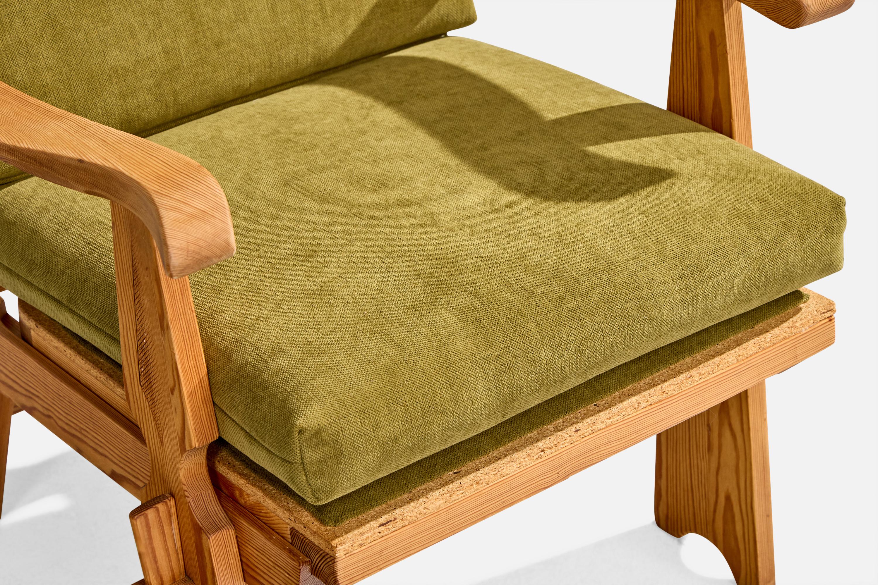 Krogenæs Møbler Attribution, Lounge Chairs, Pine, Fabric, Norway, 1960s For Sale 6