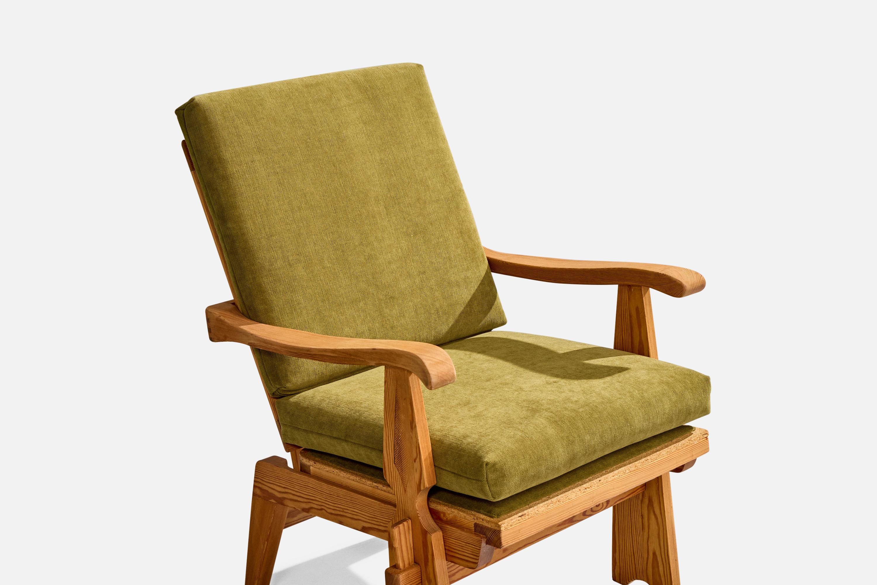Krogenæs Møbler Attribution, Lounge Chairs, Pine, Fabric, Norway, 1960s For Sale 2