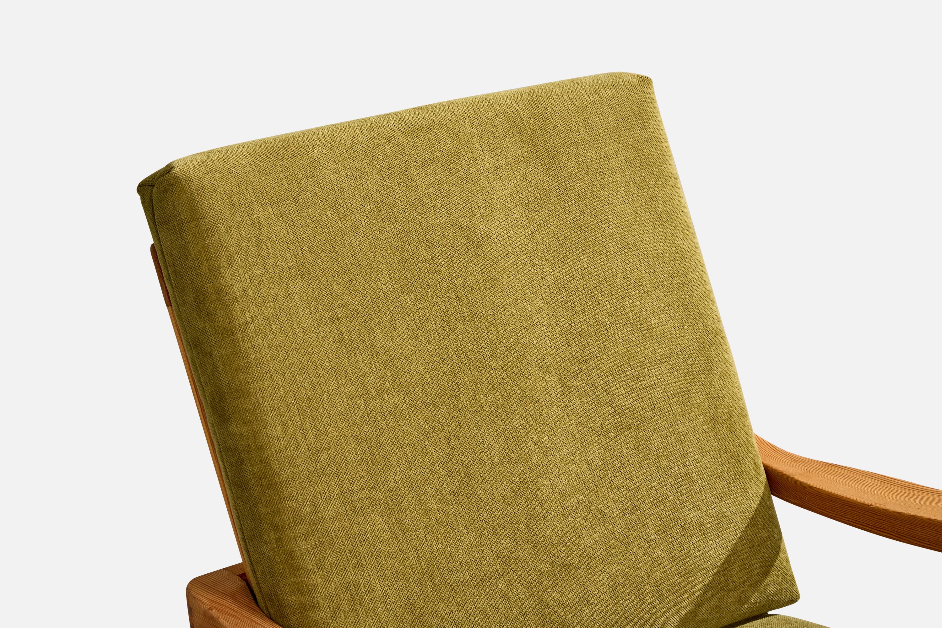 Krogenæs Møbler Attribution, Lounge Chairs, Pine, Fabric, Norway, 1960s For Sale 3