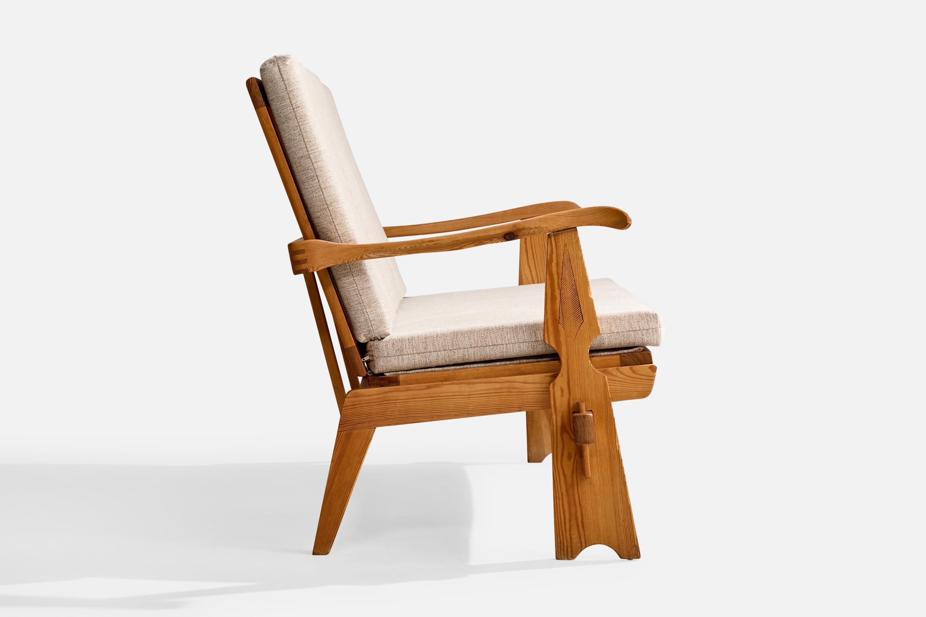 Tissu Attribution Krogenæs Møbler, canapé, pin, tissu, Norvège, années 1960 en vente