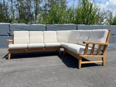 Krogenæs Møbler, Sofa, Sectional, Sculpted Pine, Linen, Norway, 1999