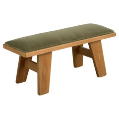 Krogenæs Møbler, Stool, Pine, Velvet, Norway, 1960s