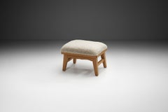 Krogenæs Møbler Stool with Sheepskin Seat, Norway Mid-20th Century
