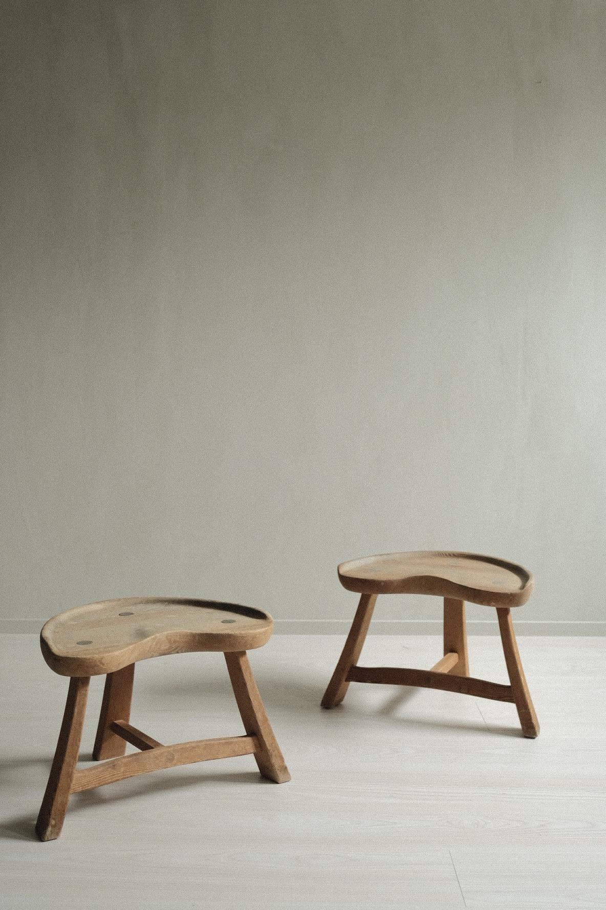 Mid-Century Modern Krogenæs Møbler, Three Legged Stool, 