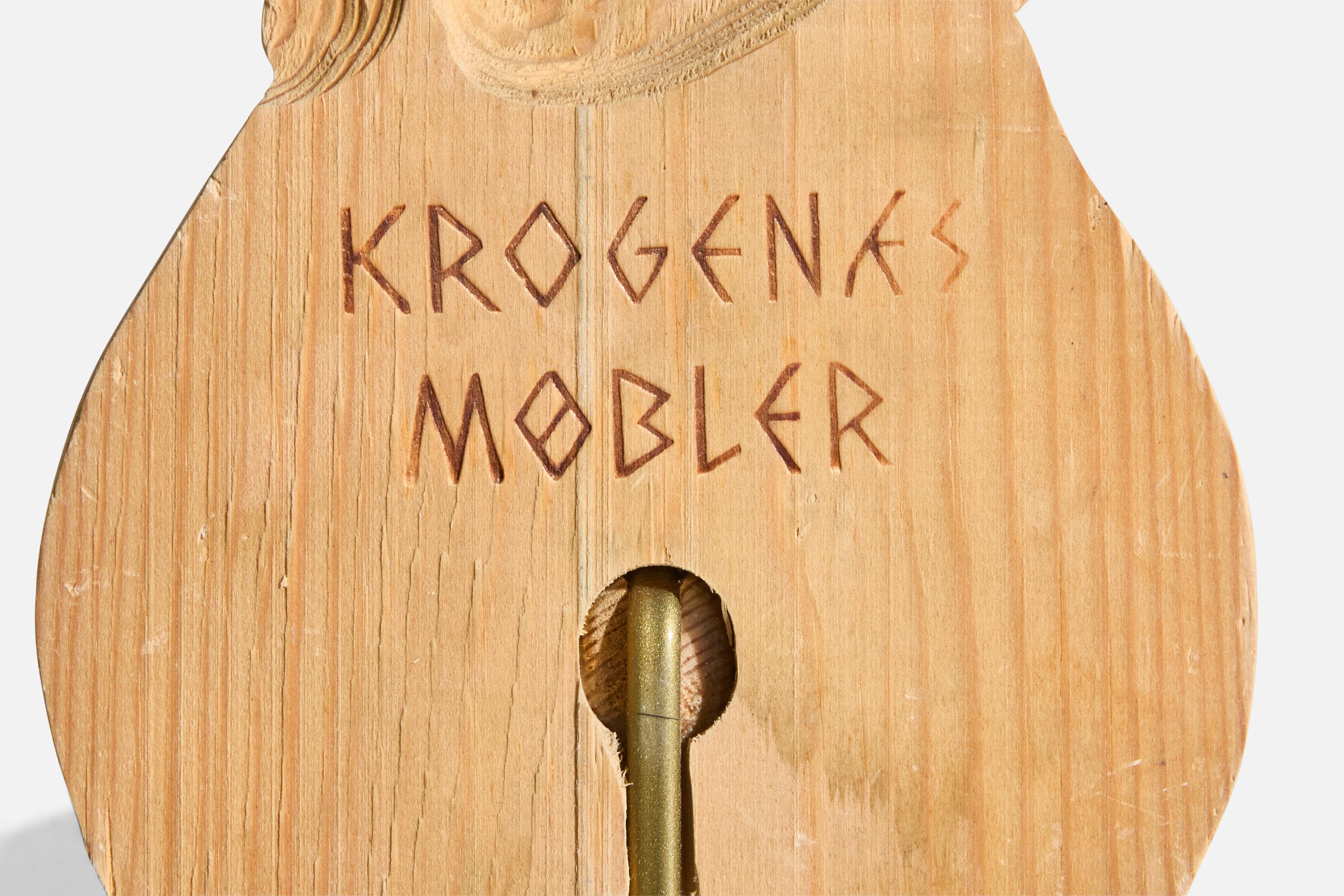 Krogenæs Møbler, Wall Lights, Pine, Fabric, Norway, 1960s For Sale 3