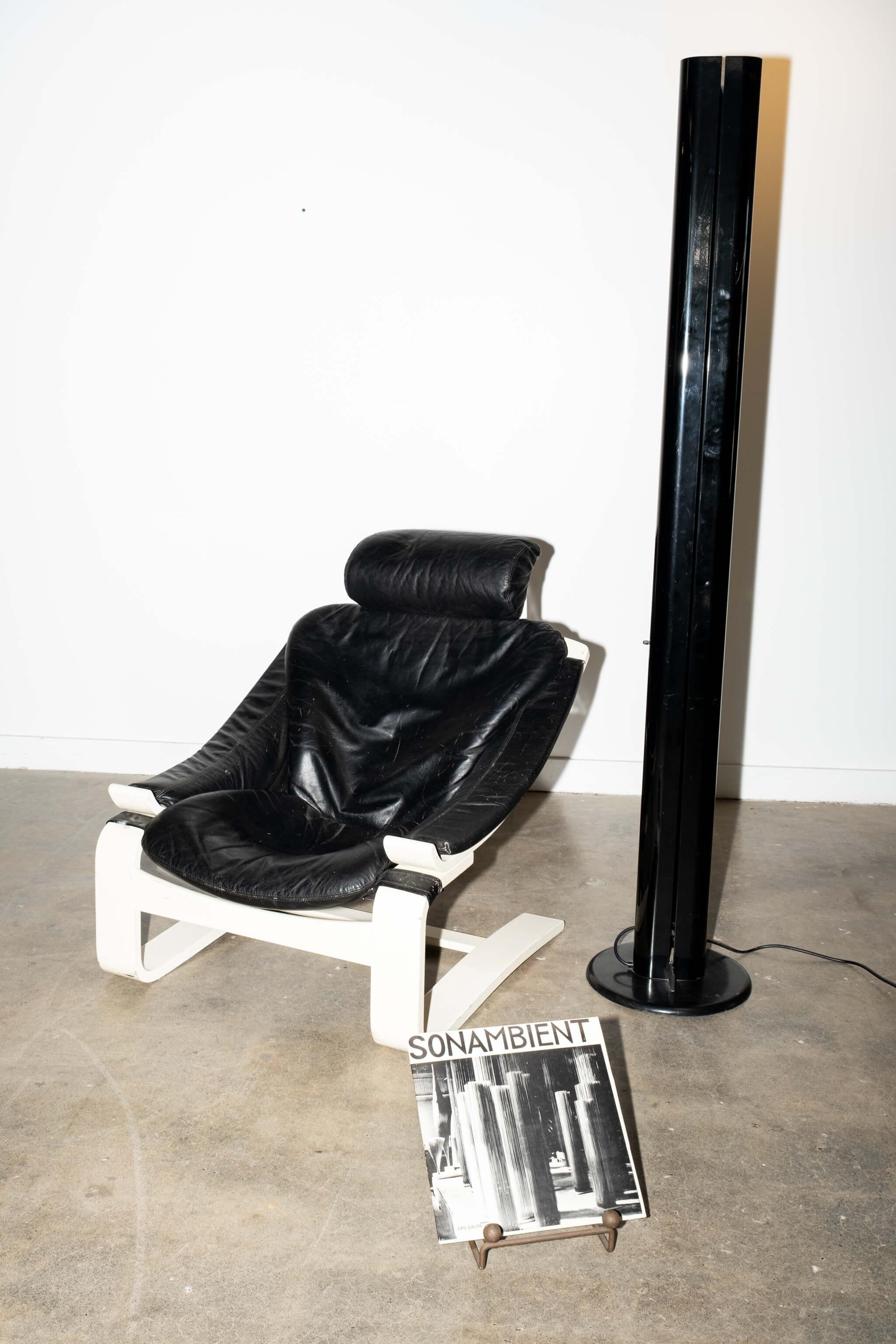'Kroken' Black Leather Lounge Chair by Ake Fribytter for Nelo Möbel 2