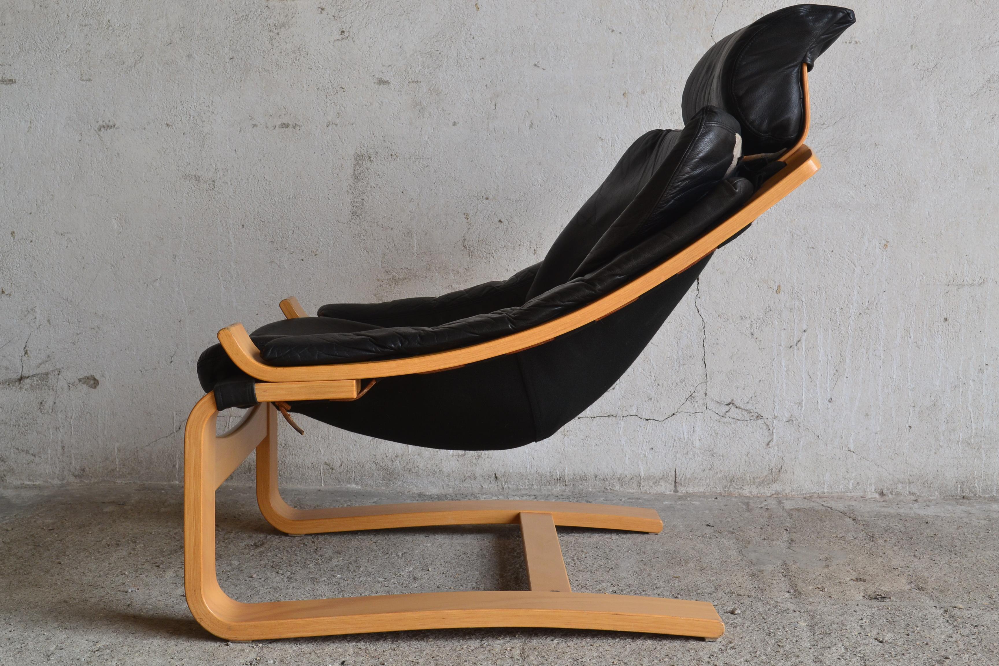 Swedish Kroken Leather Armchair by Ake Fribyter for Nelo, 1970s For Sale