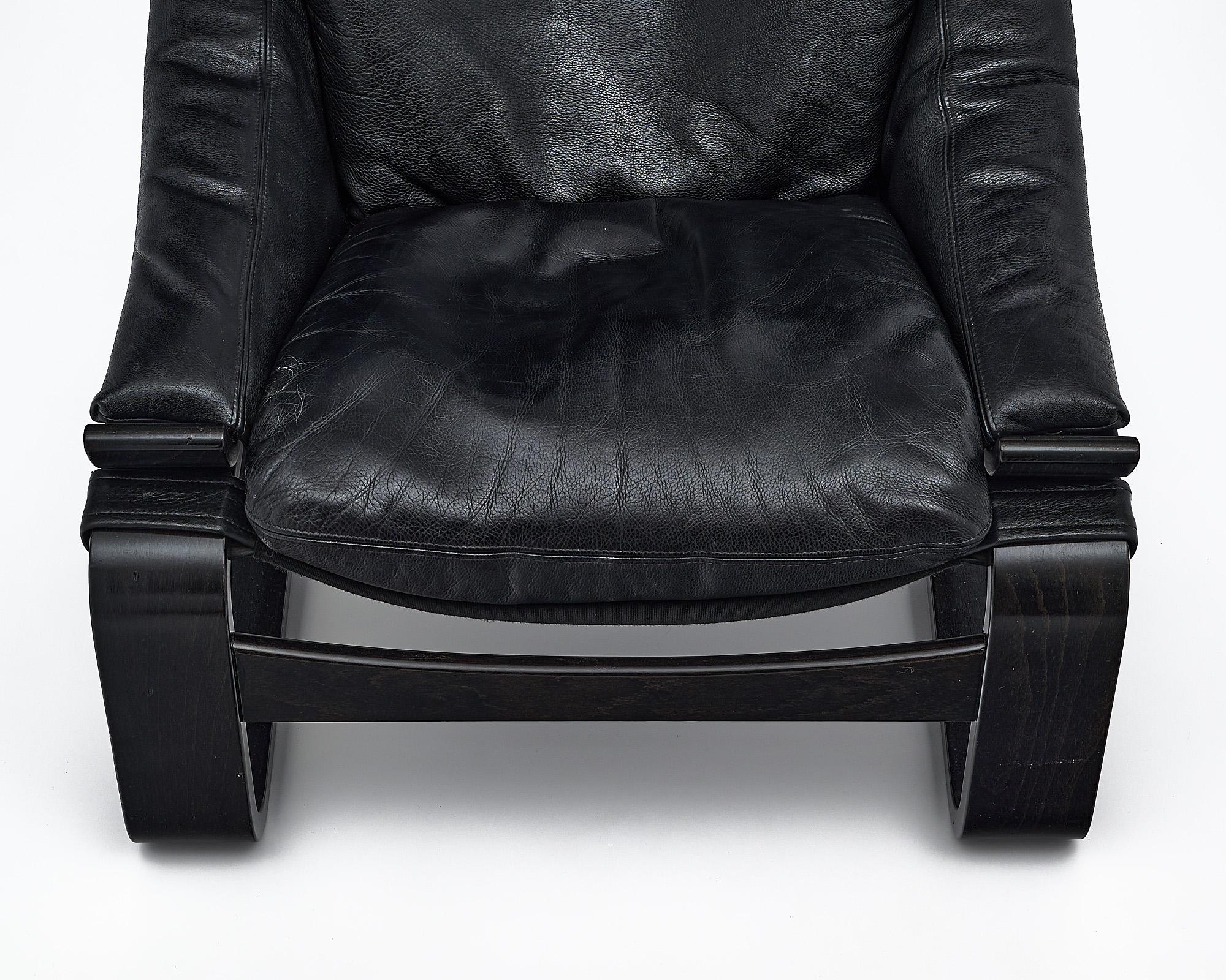 Leather Kroken Loung Armchairs by Ake Fribyter for Nelo Möbel For Sale