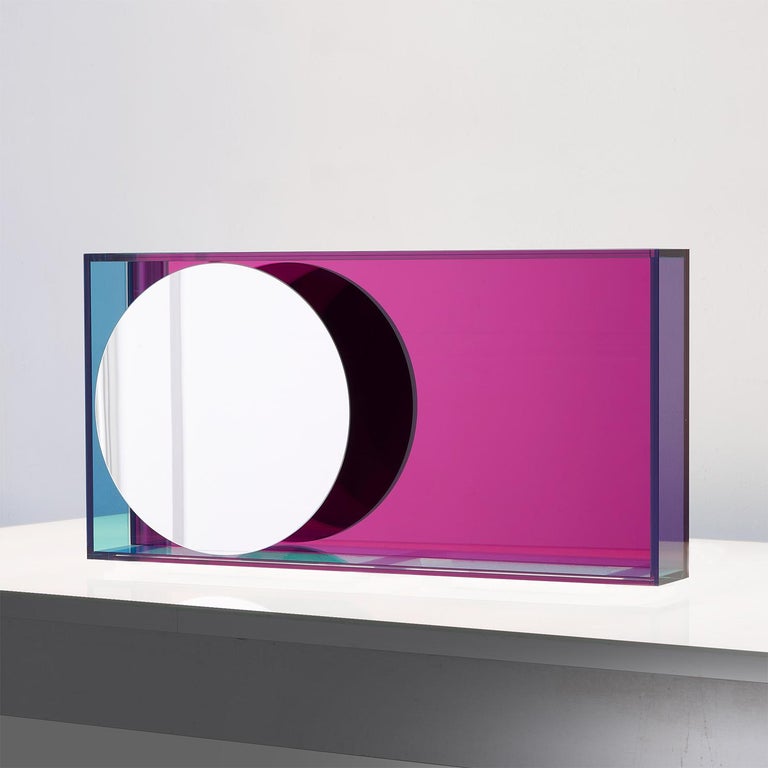 Kromo for edition van Treeck is a minimal wall mounted mirror that plays with elements of depth and reflection. It is multi-functional, with an integrated 
