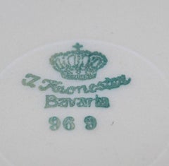 Kronester Bavaria Triangular Porcelain Plate Vintage Handpainted Ceramic Germany