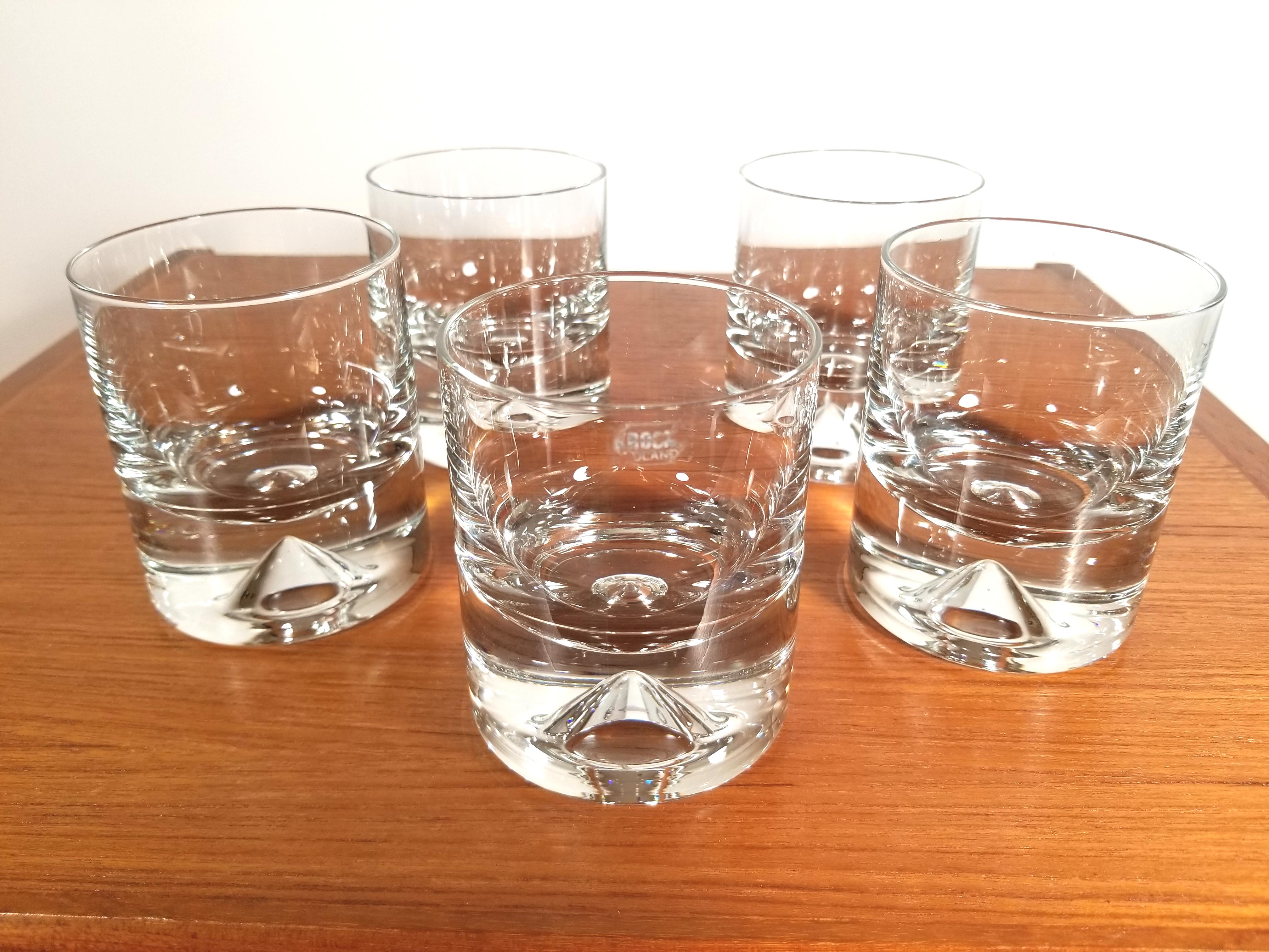 Krosno Poland Glassware Barware Set of 5 In Excellent Condition In New York, NY