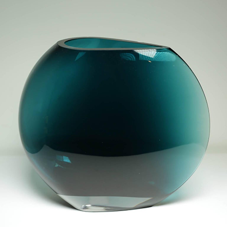 Krosno Poland Large Glass Vase For Sale at 1stDibs