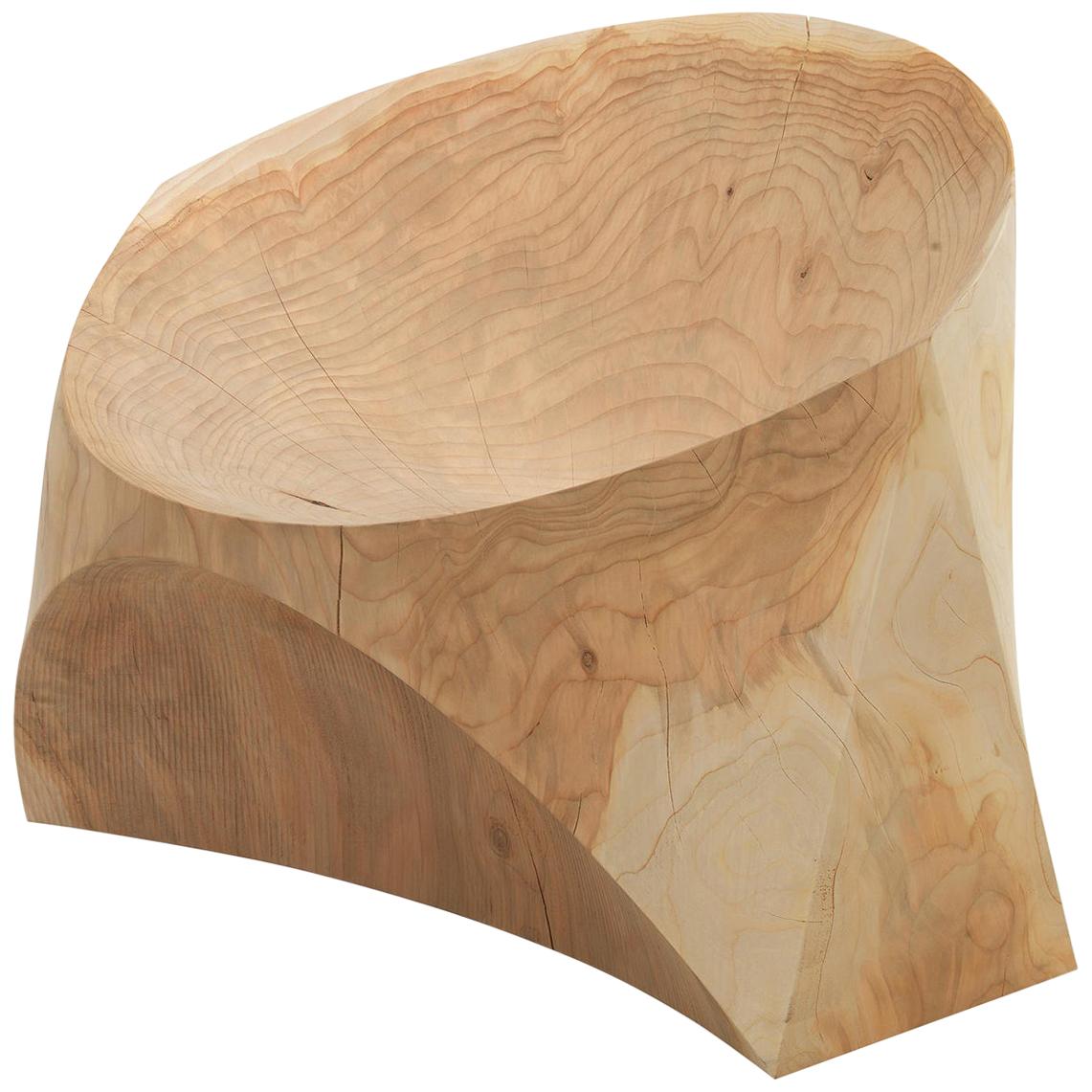 Kruger Armchair in Solid Cedar Wood For Sale