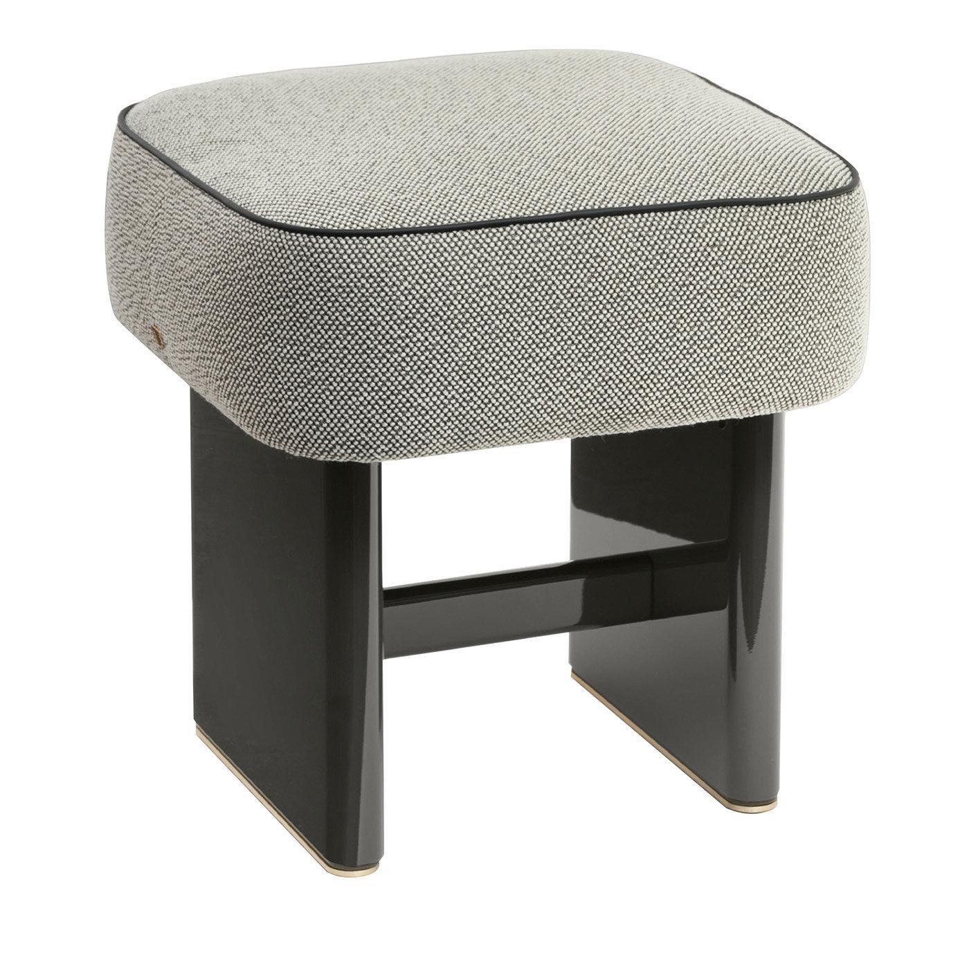 Italian Kruger Gray Pouf by Dainellistudio For Sale