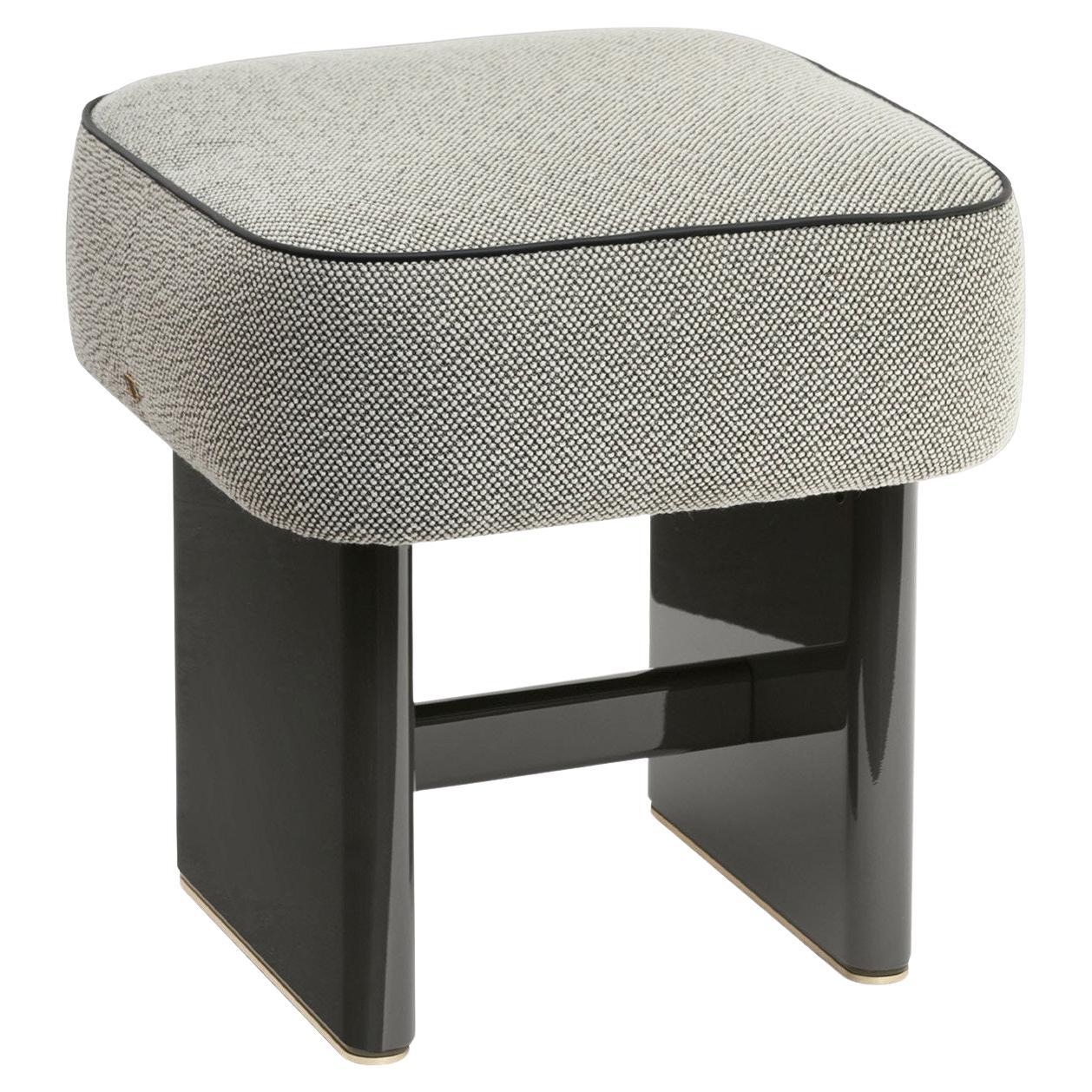Kruger Gray Pouf by Dainellistudio For Sale