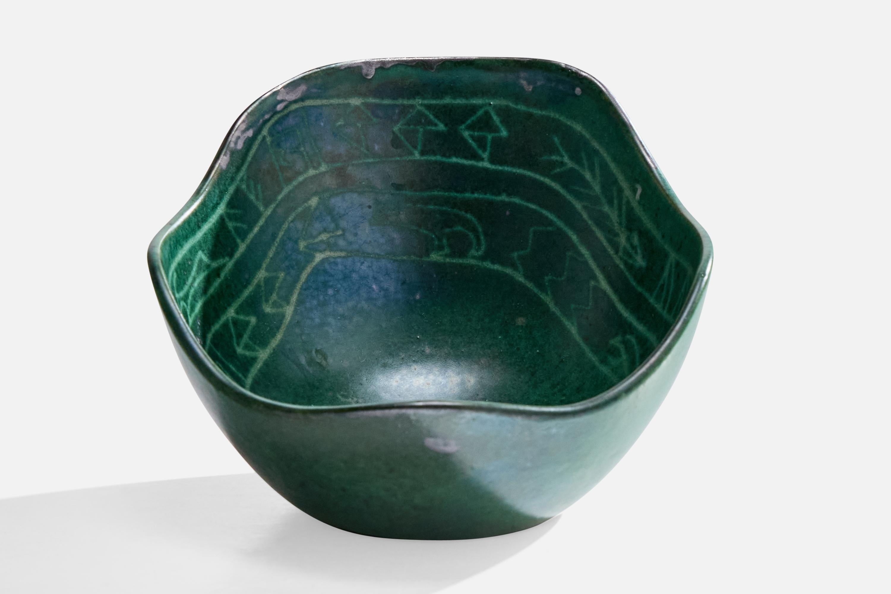Scandinavo moderno Krukmakaren I Ystad, Ciotola, Ceramica, Svezia, anni '50 in vendita