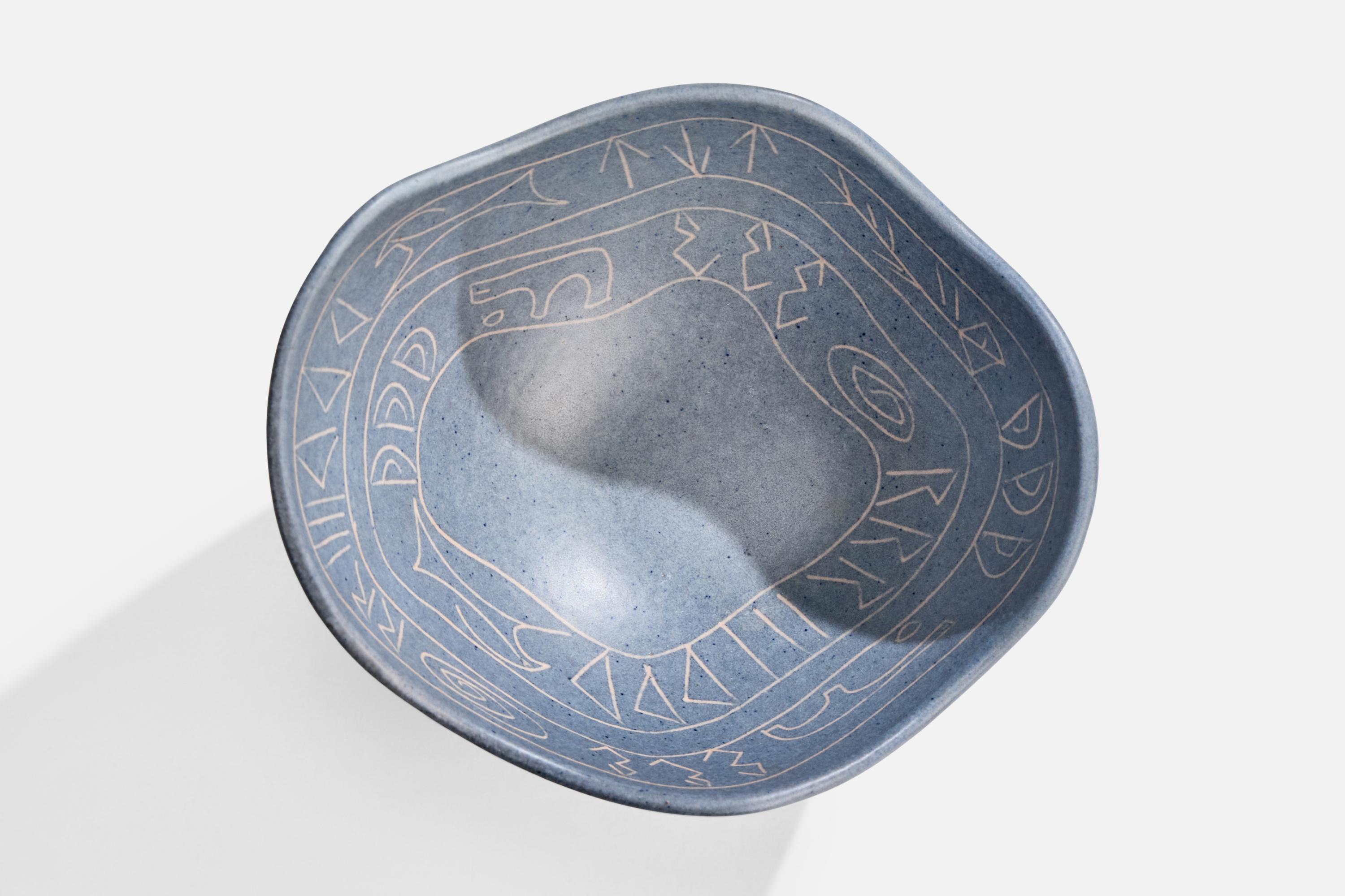 Mid-20th Century Krukmakaren i Ystad, Bowl, Ceramic, Sweden, 1950s For Sale