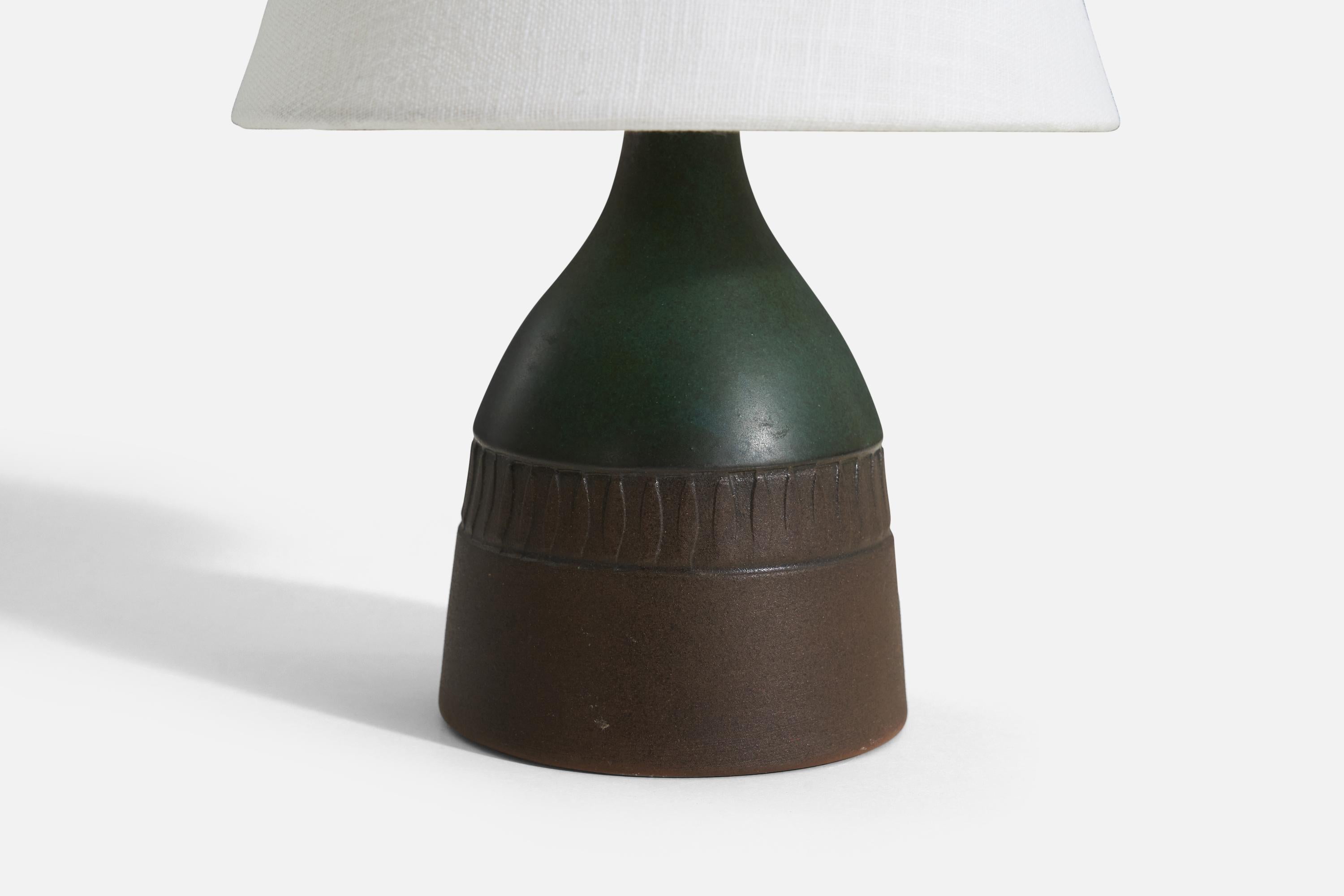 Swedish Krukmakaren Ystad, Table Lamp, Glazed Stoneware, Sweden, 1960s For Sale