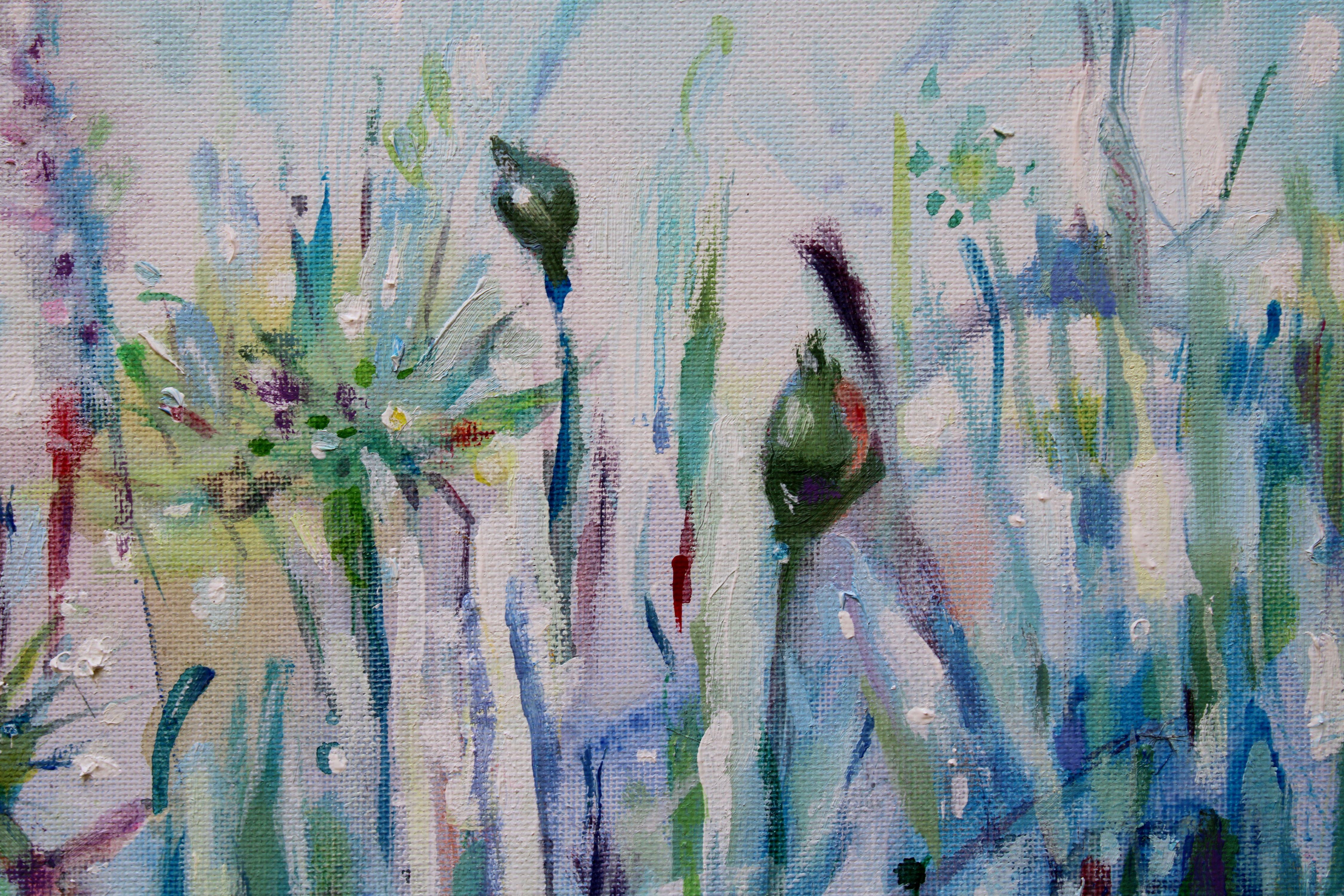 Grass  Acrylic, canvas, oil, 40x50 cm - Painting by Krumina Marita