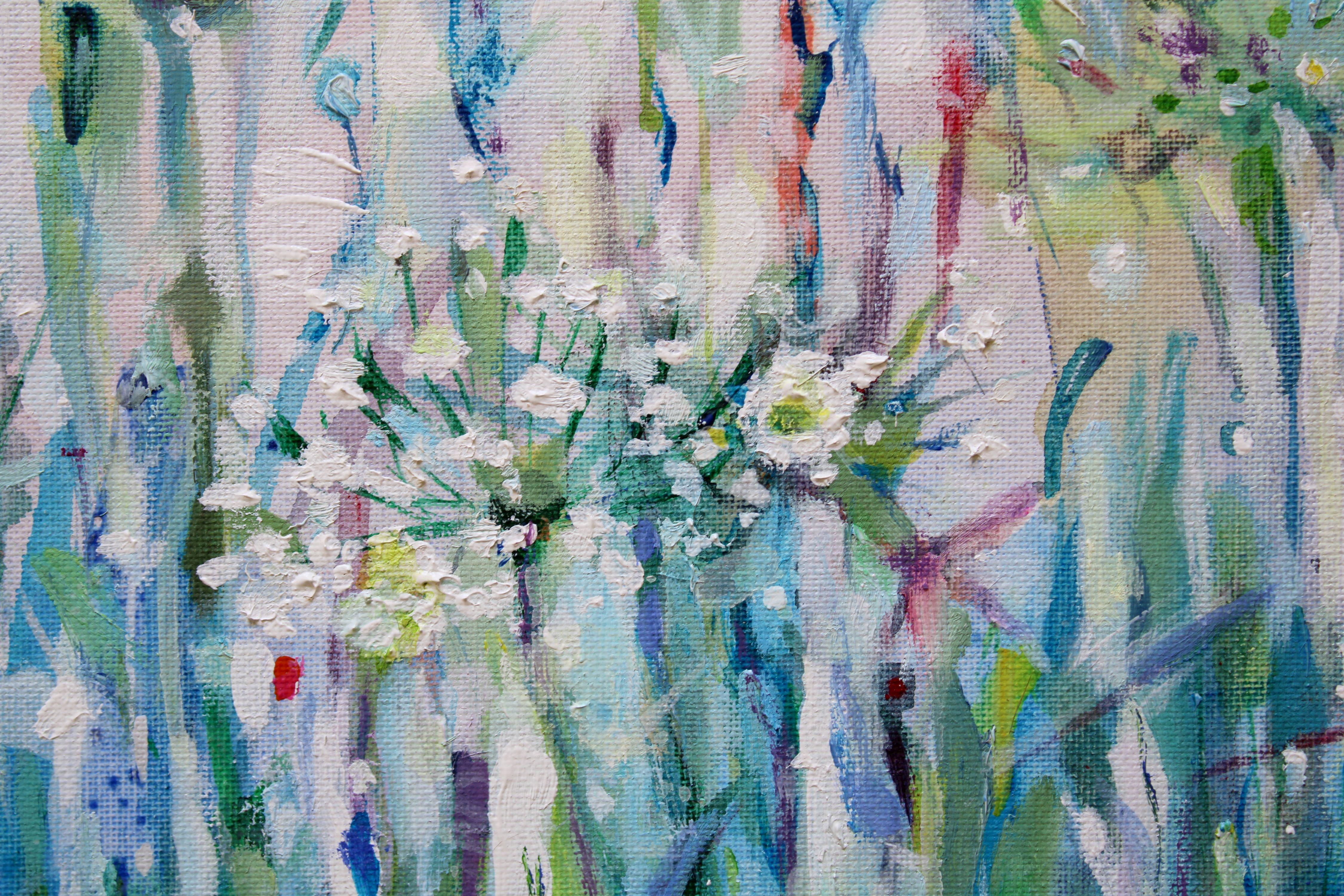 Grass  Acrylic, canvas, oil, 40x50 cm - Impressionist Painting by Krumina Marita