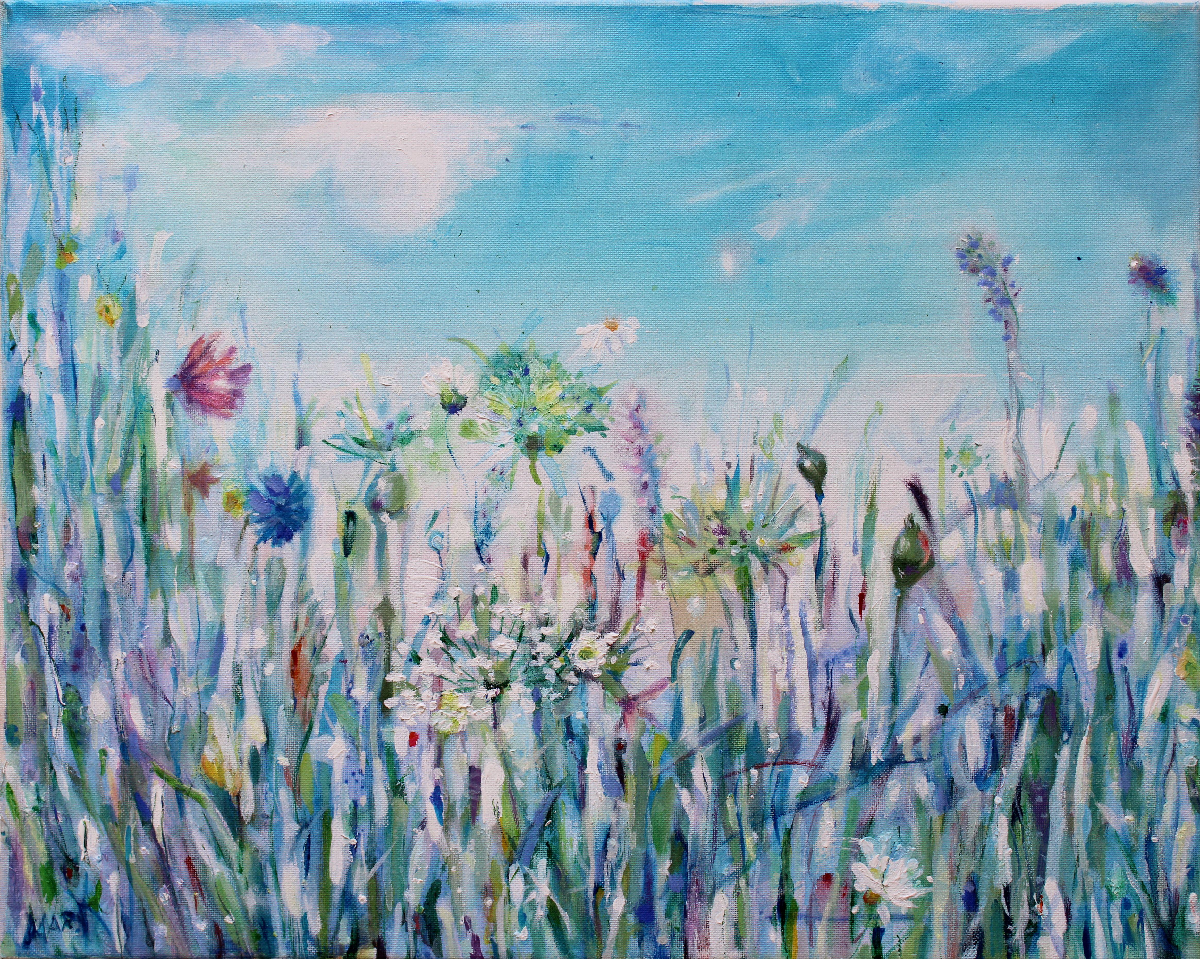 L'herbe  Acrylique, toile, huile, 40x50 cm