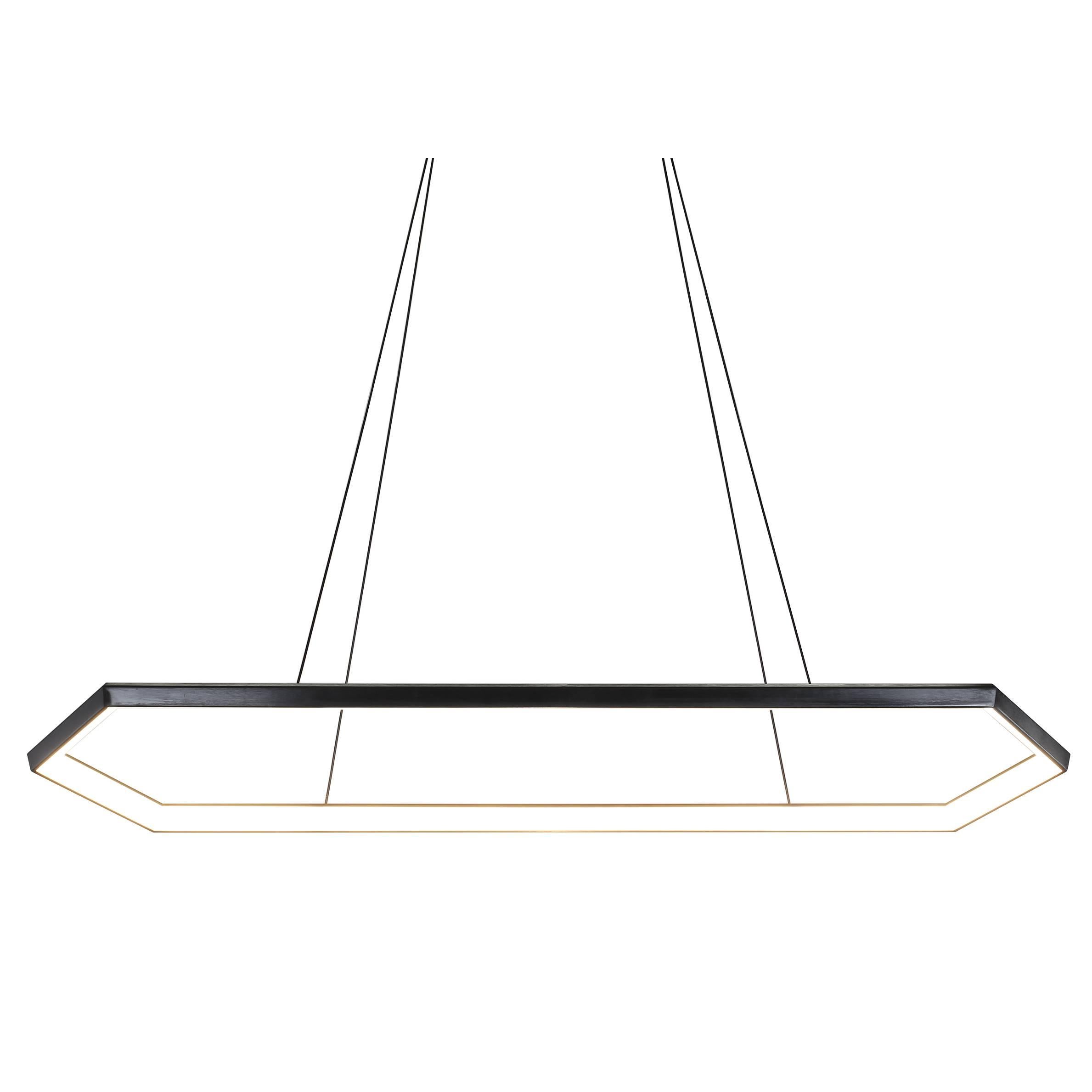 Kruos LX58 Linear Hexagon Modern LED Chandelier Light Fixture