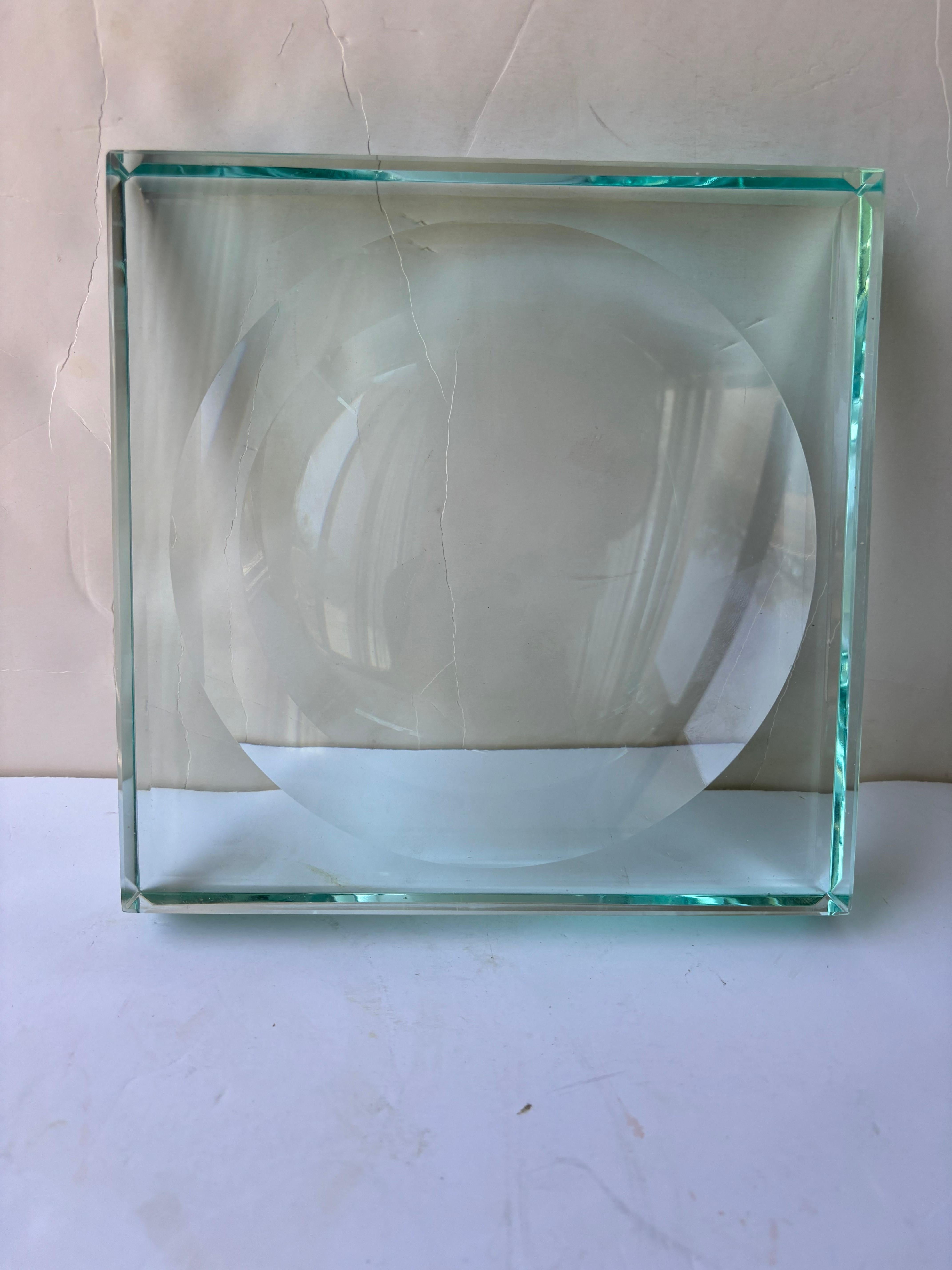 Hand-Crafted Krupp & Giuliana Gramigna vide poche steel and  attb Fontana Arte glass For Sale