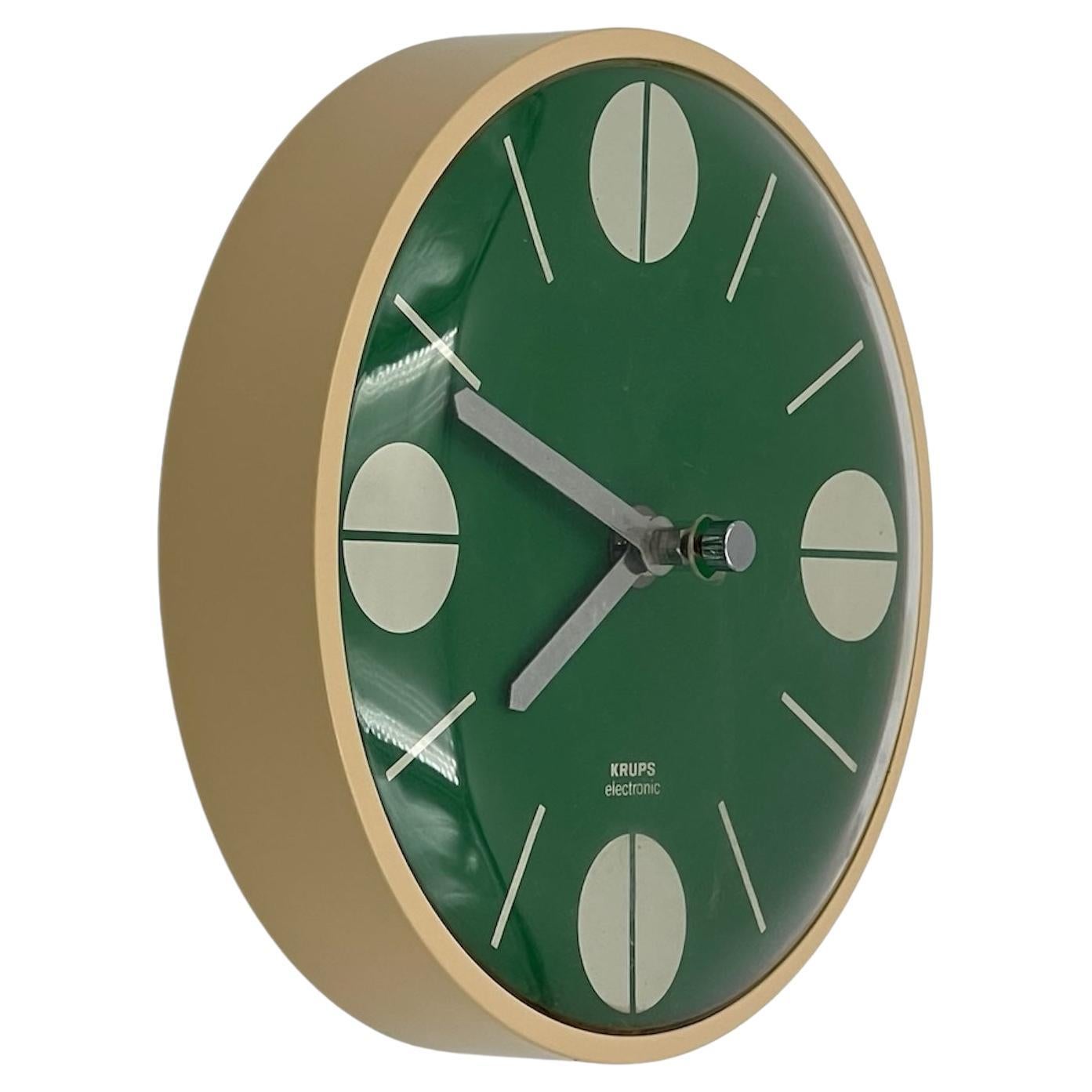 Krups Germany Retro Green Wall Clock - Iconic 70s Space Age Design