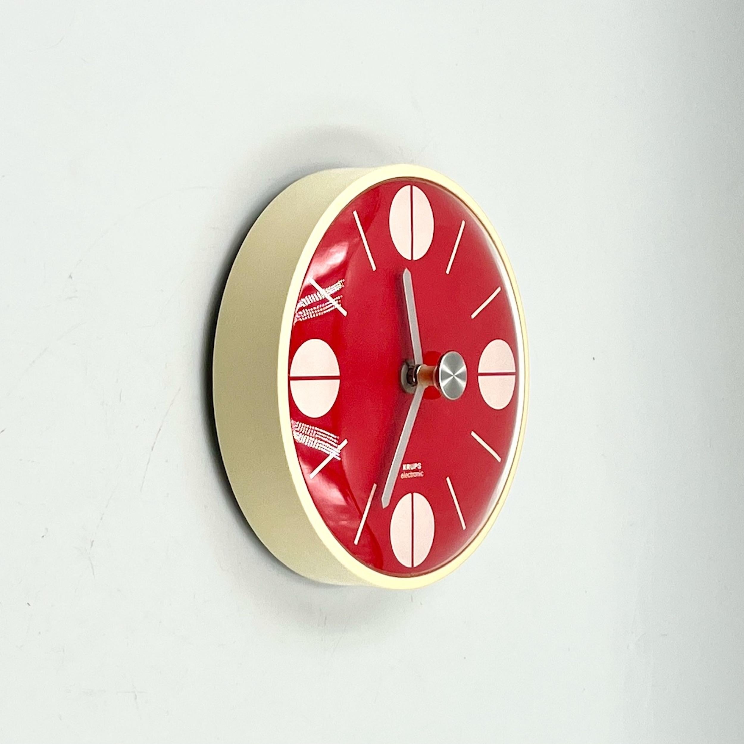 Late 20th Century Krups Retro Orange Wall Clock - Iconic 70s Space Age Design Made in Germany