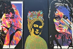 Three Women, Mixed Media on Canvas