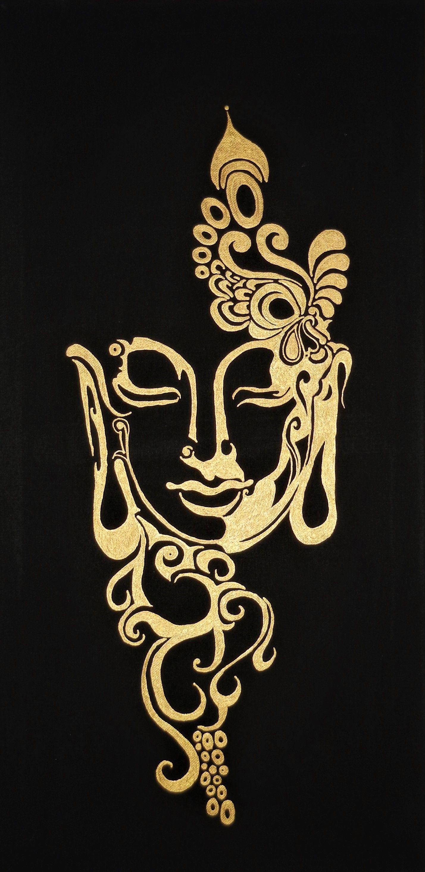 Three Buddhas, Painting, Acrylic on Canvas 2