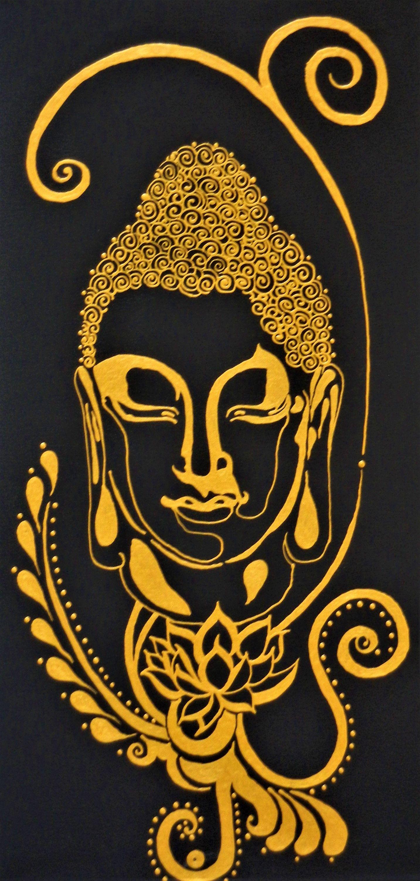 Three Buddhas, Painting, Acrylic on Canvas 3