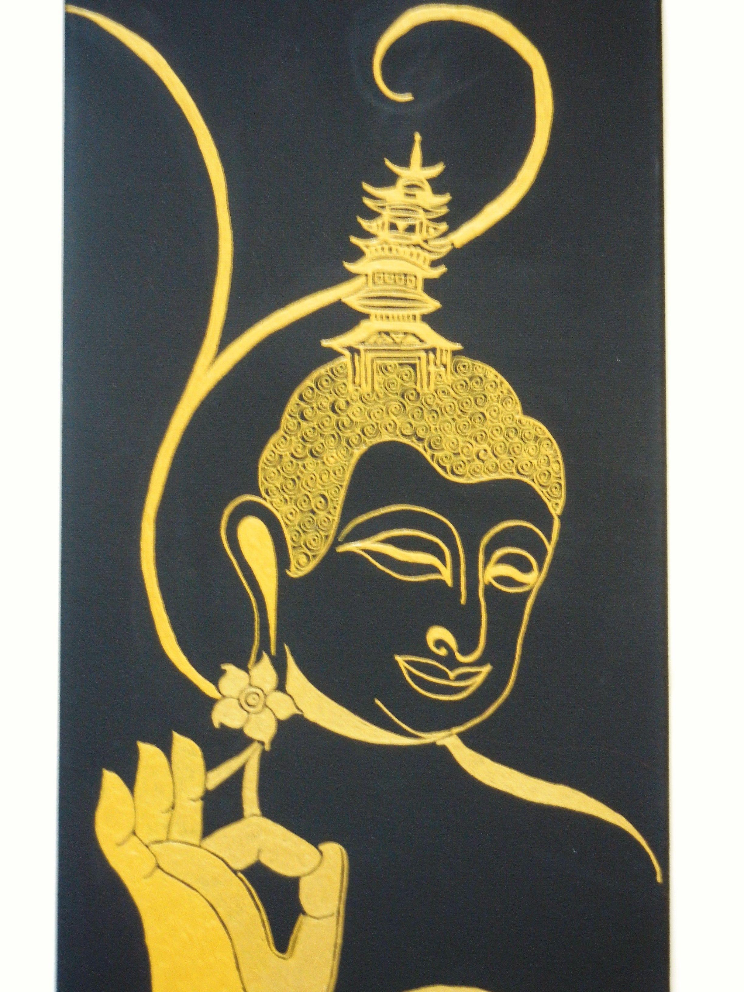 Three Buddhas, Painting, Acrylic on Canvas 4