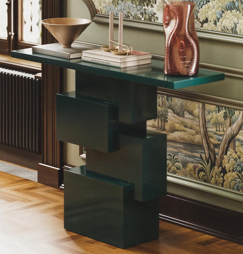 Turkish Kruz Console Table Green by Hermhaus For Sale