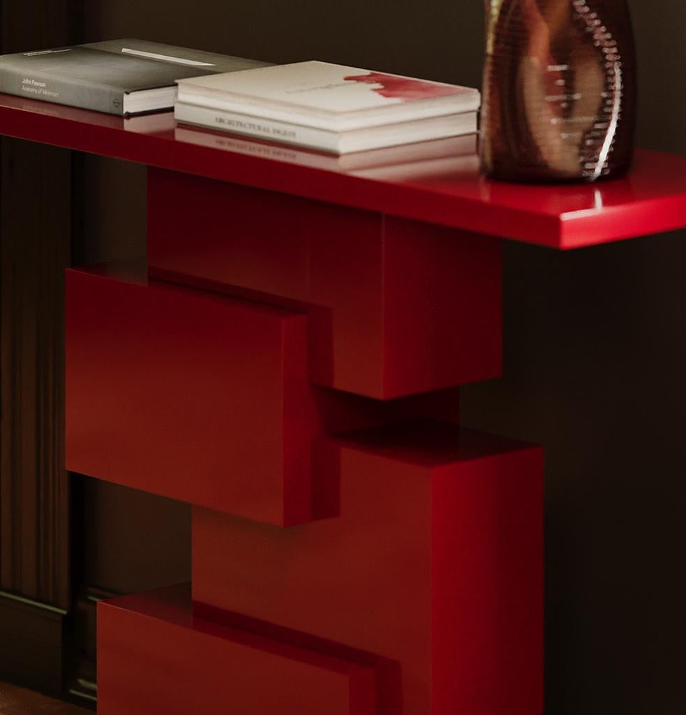 Turkish Kruz Console Table Red by Hermhaus For Sale