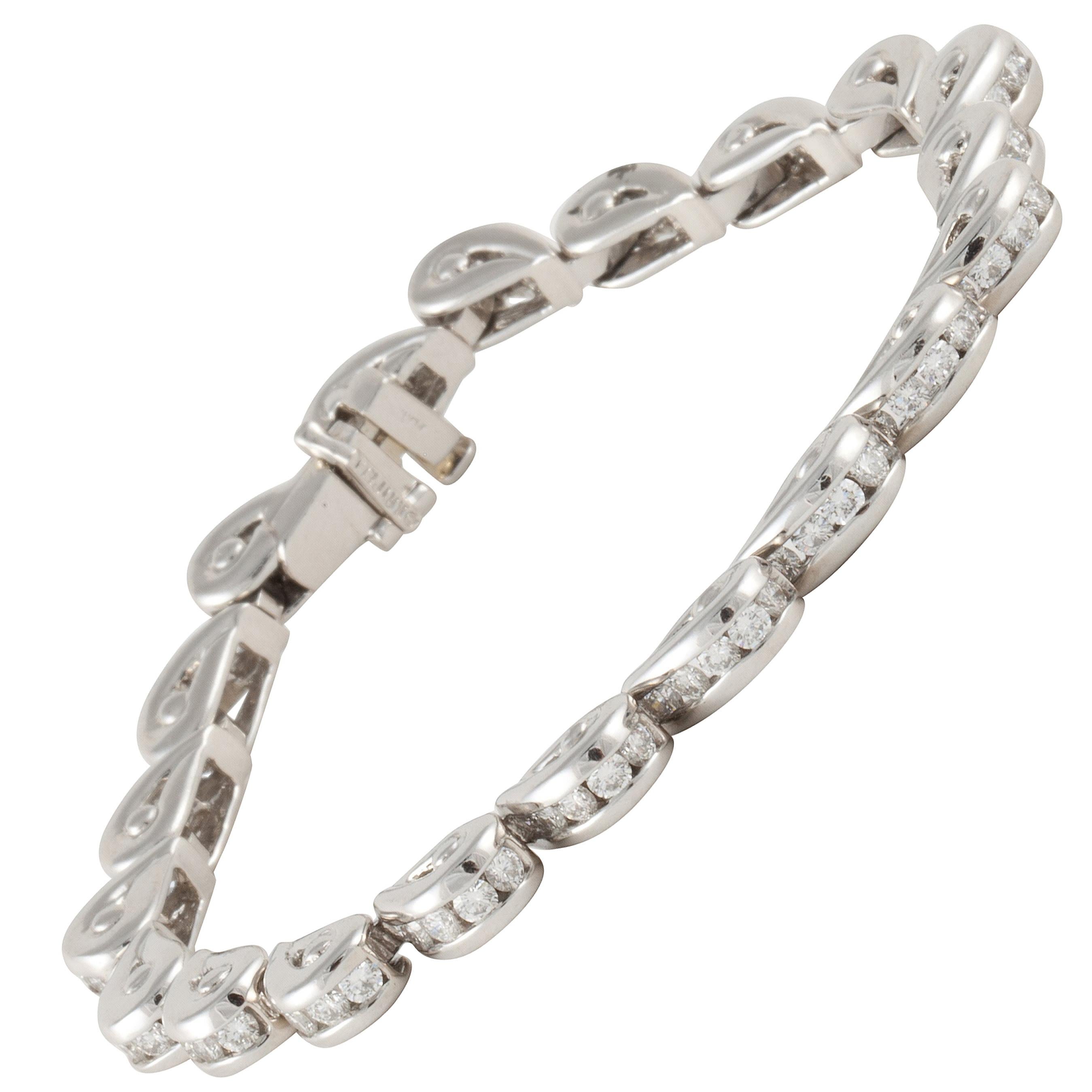Krypell Diamond Line Bracelet in Platinum For Sale