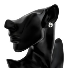 Krypell Boucles d'oreilles en platine avec diamants ronds et baguettes