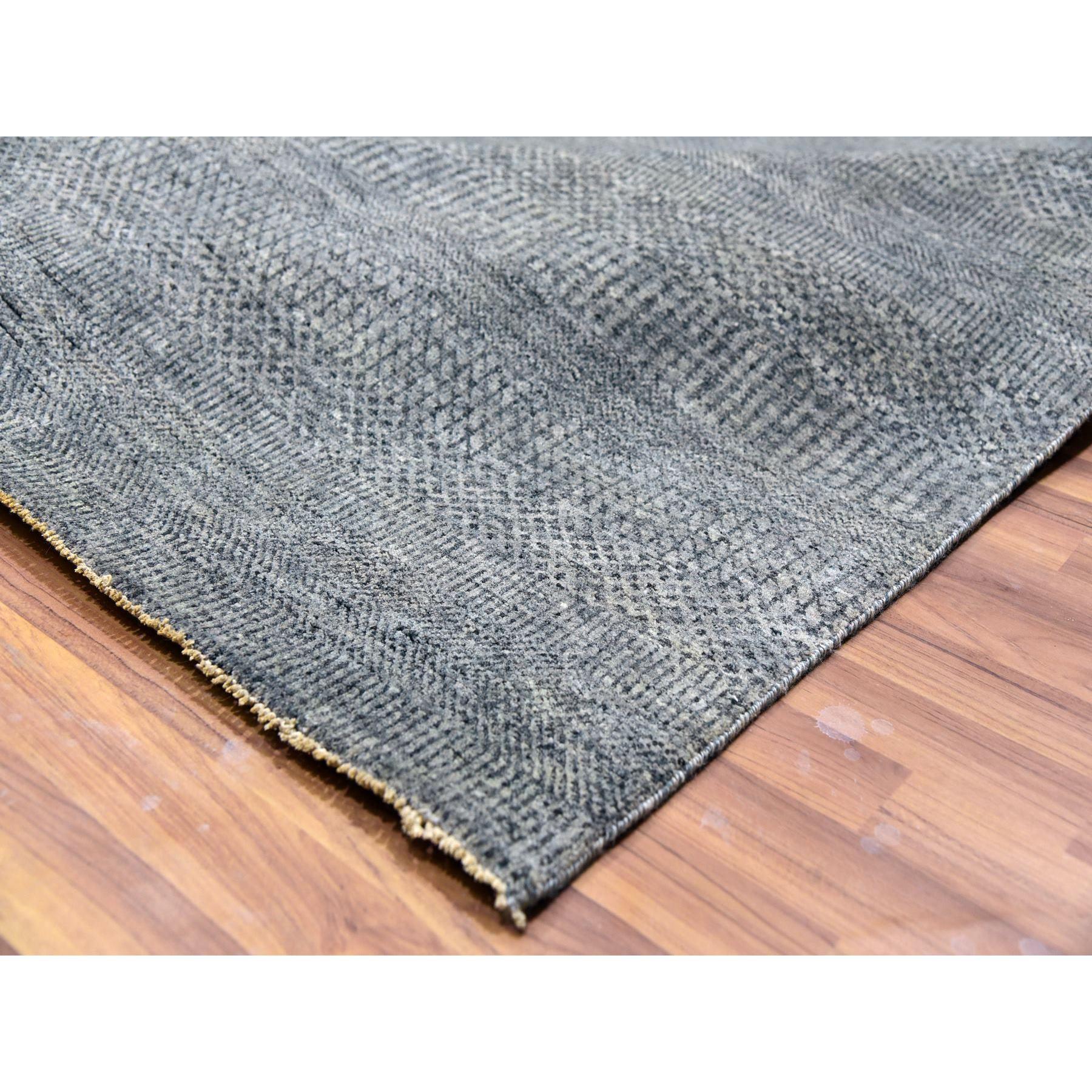 Krypton Gray, Tappeto Orientale Quadrato 12' x 12' in Lana Annodata a Mano dal Design Modern Grass In condizioni Nuovo in vendita a Carlstadt, NJ
