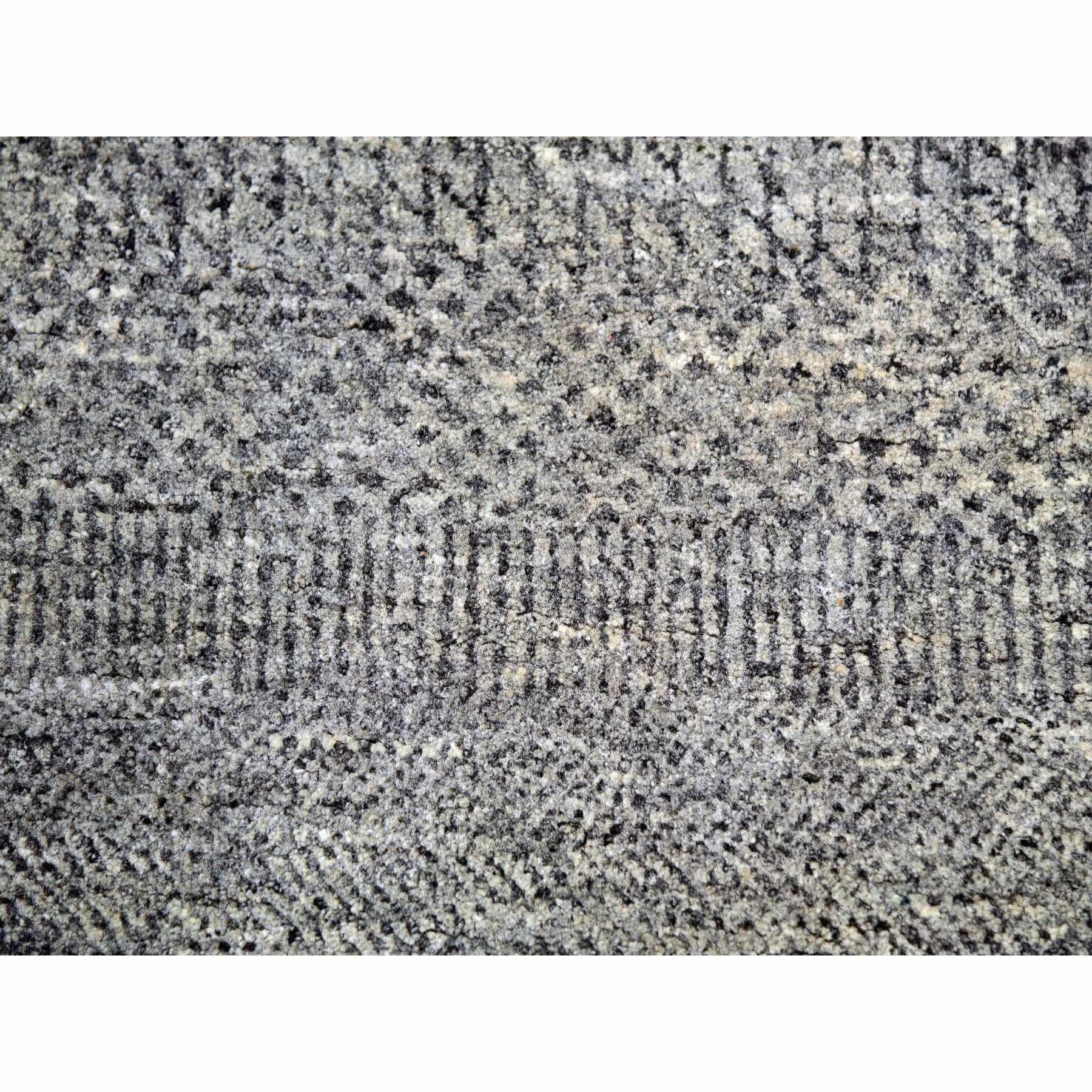 Krypton Gray, Tappeto Orientale Quadrato 12' x 12' in Lana Annodata a Mano dal Design Modern Grass in vendita 1