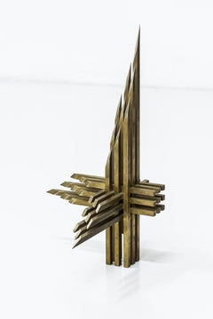 "Kryss" Messing-Skulptur von Einar Höste, Schweden, 1970er Jahre