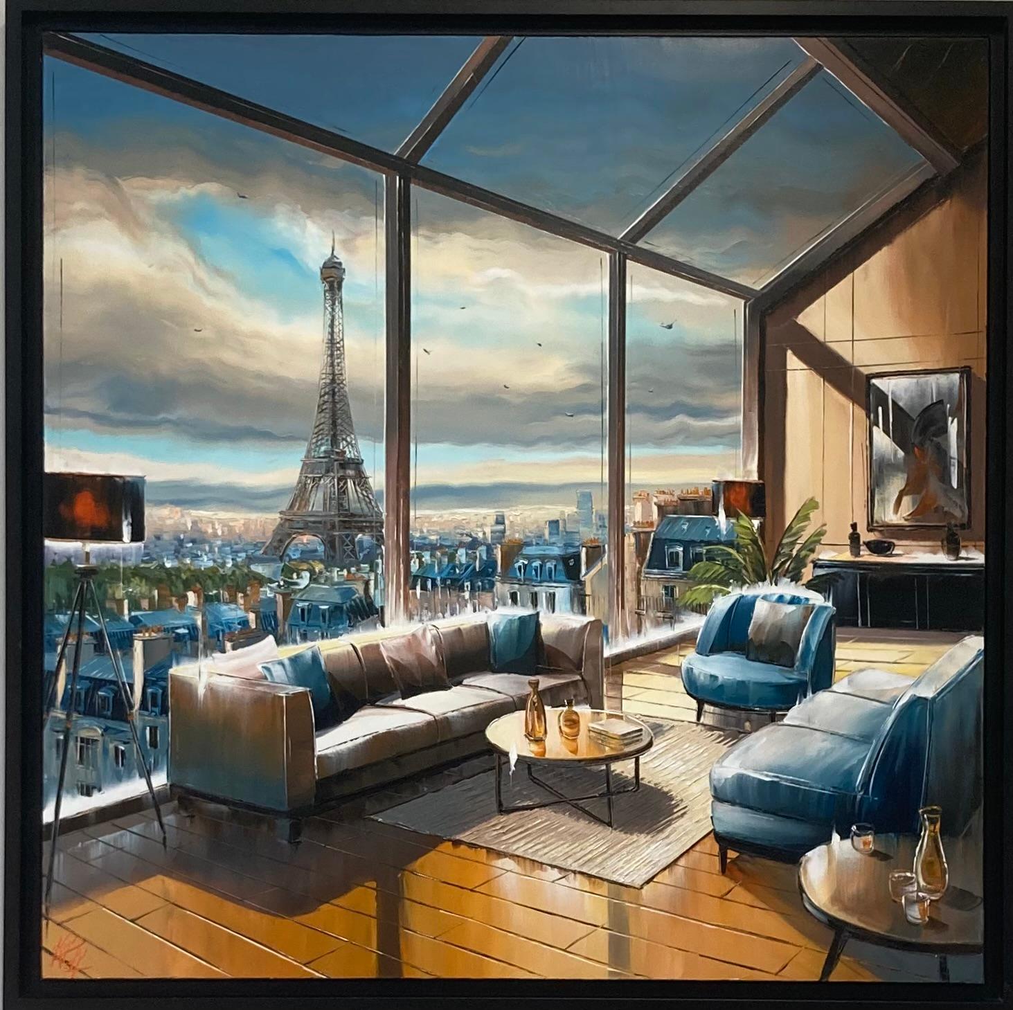 Krystoff Antier  Figurative Painting – Paris, la belle endormie