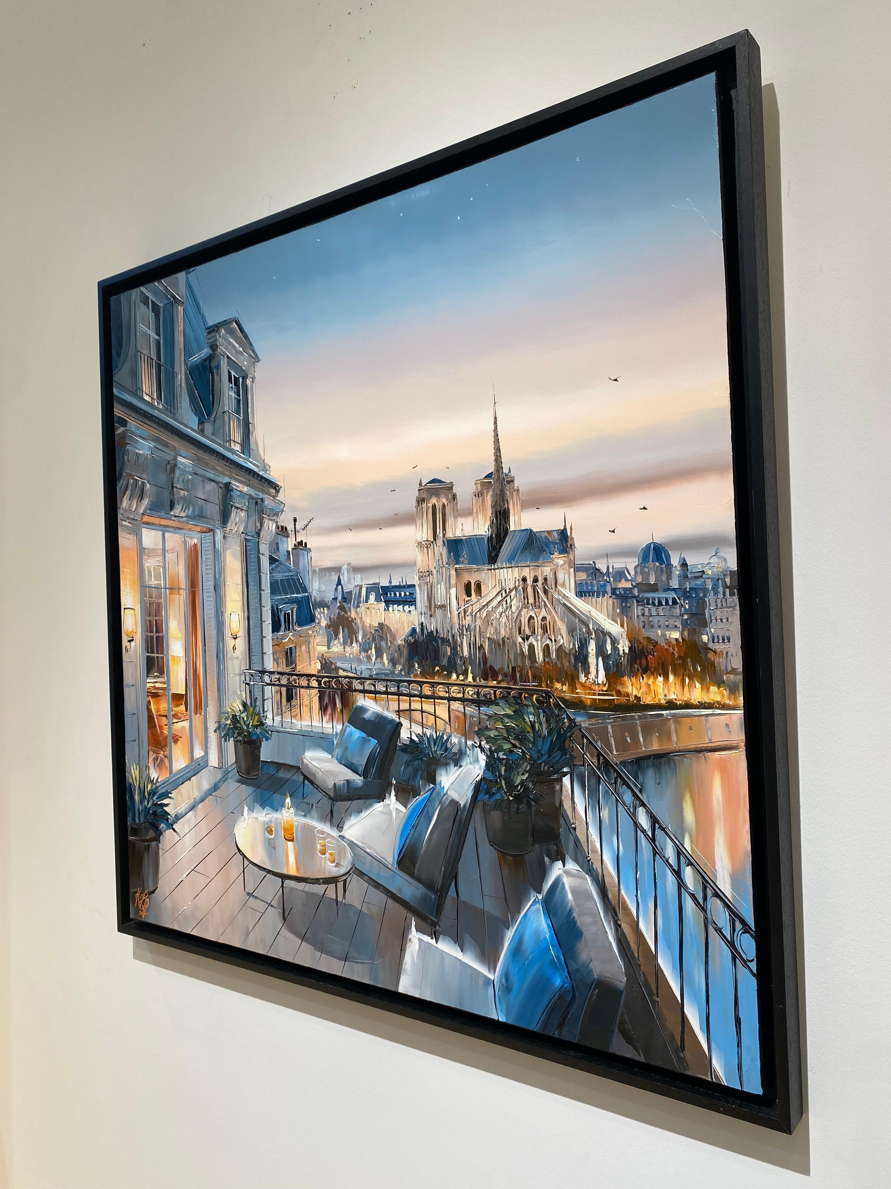 Notre Dame et sa flèche - Painting di Krystoff Antier