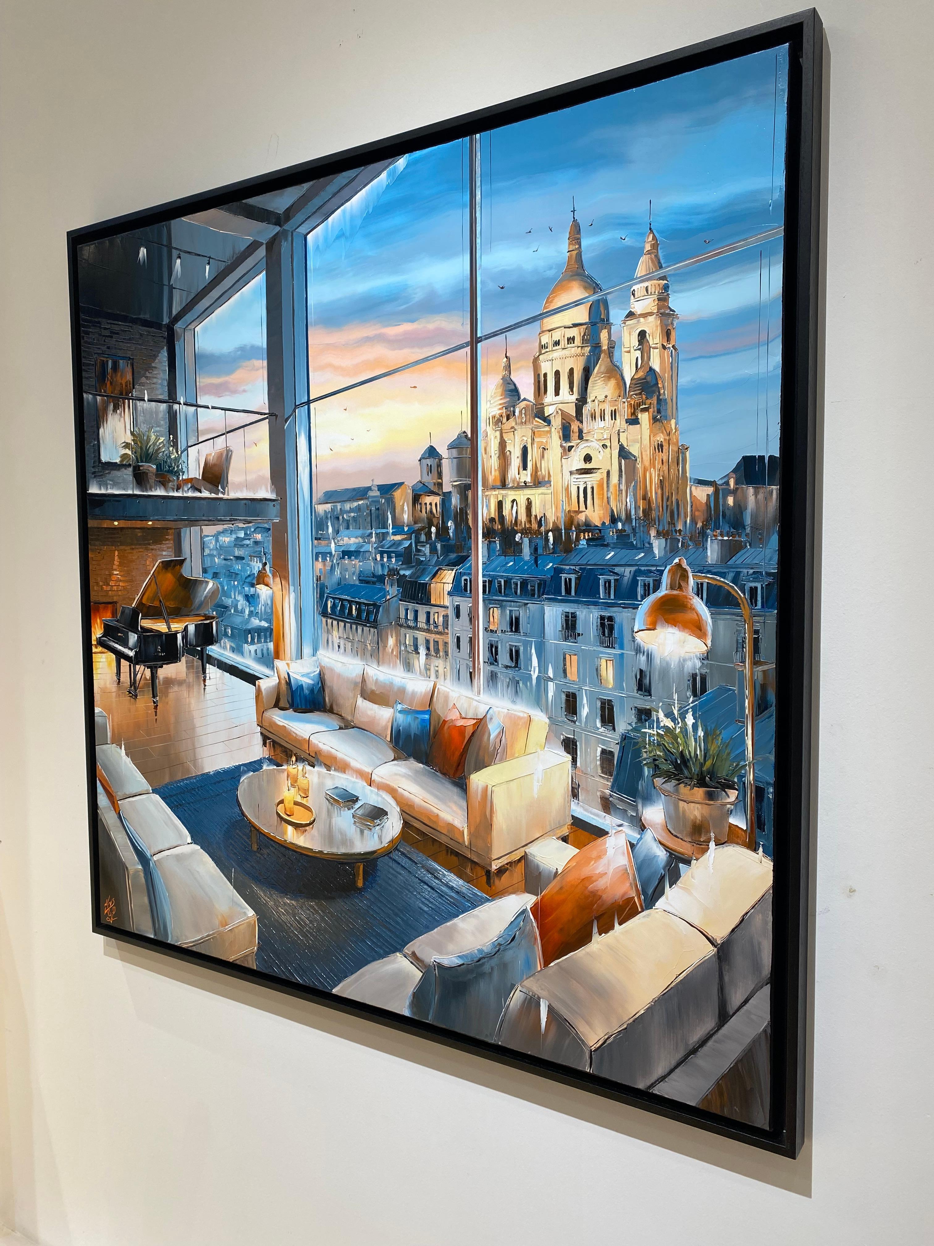 Vue imprenable sur le Sacré Coeur - Painting by Krystoff Antier